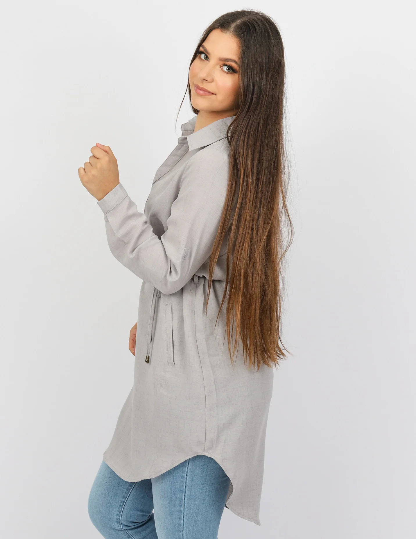 Roll Sleeve Loop Top - Light Shades - Image 25