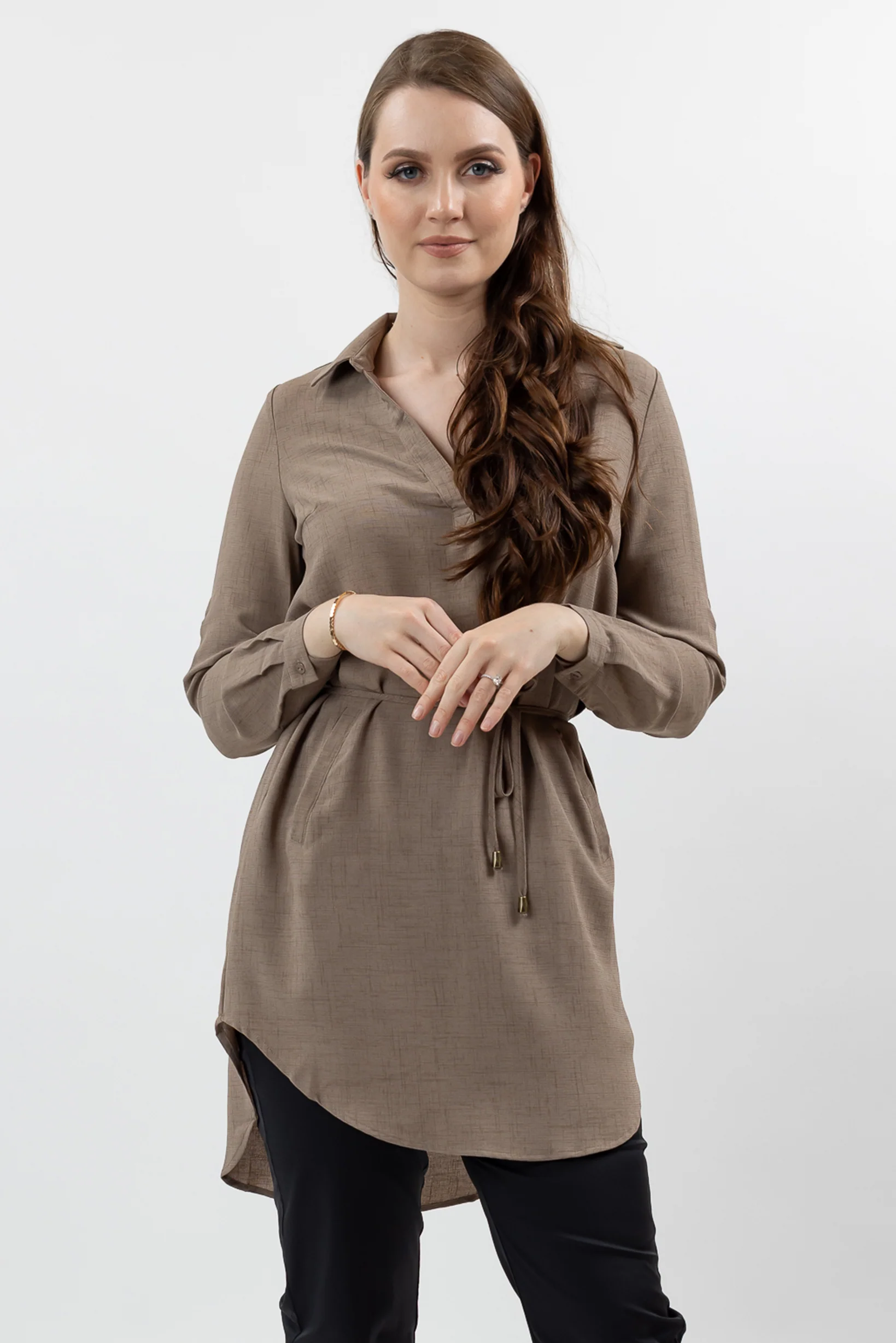 Roll Sleeve Loop Top - Light Shades - Image 5