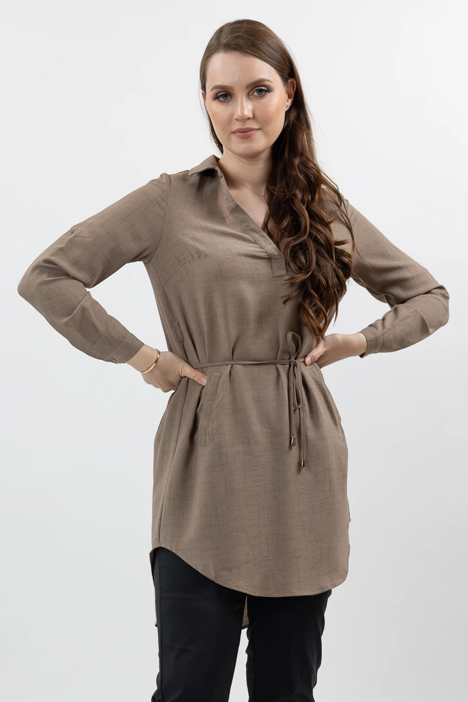Roll Sleeve Loop Top - Light Shades - Image 6