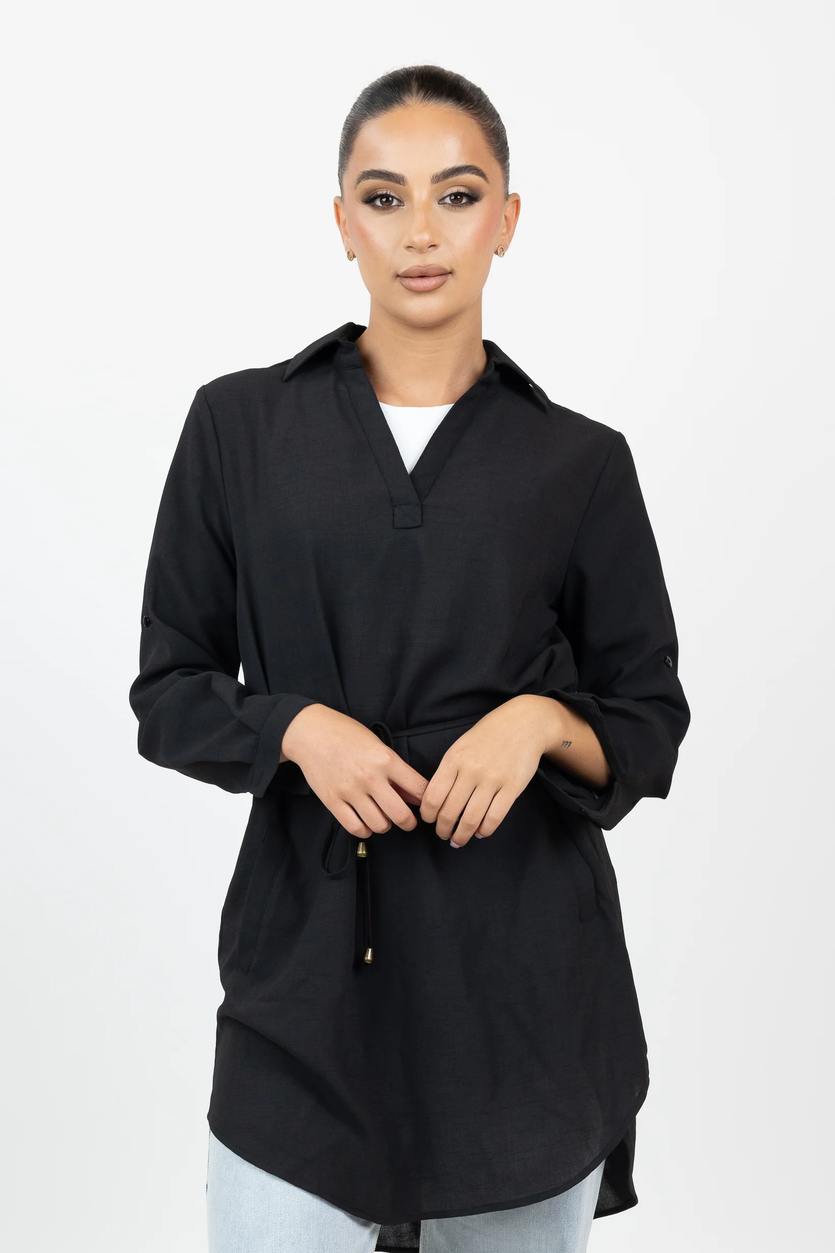 Rowa Roll Sleeve Loop Top