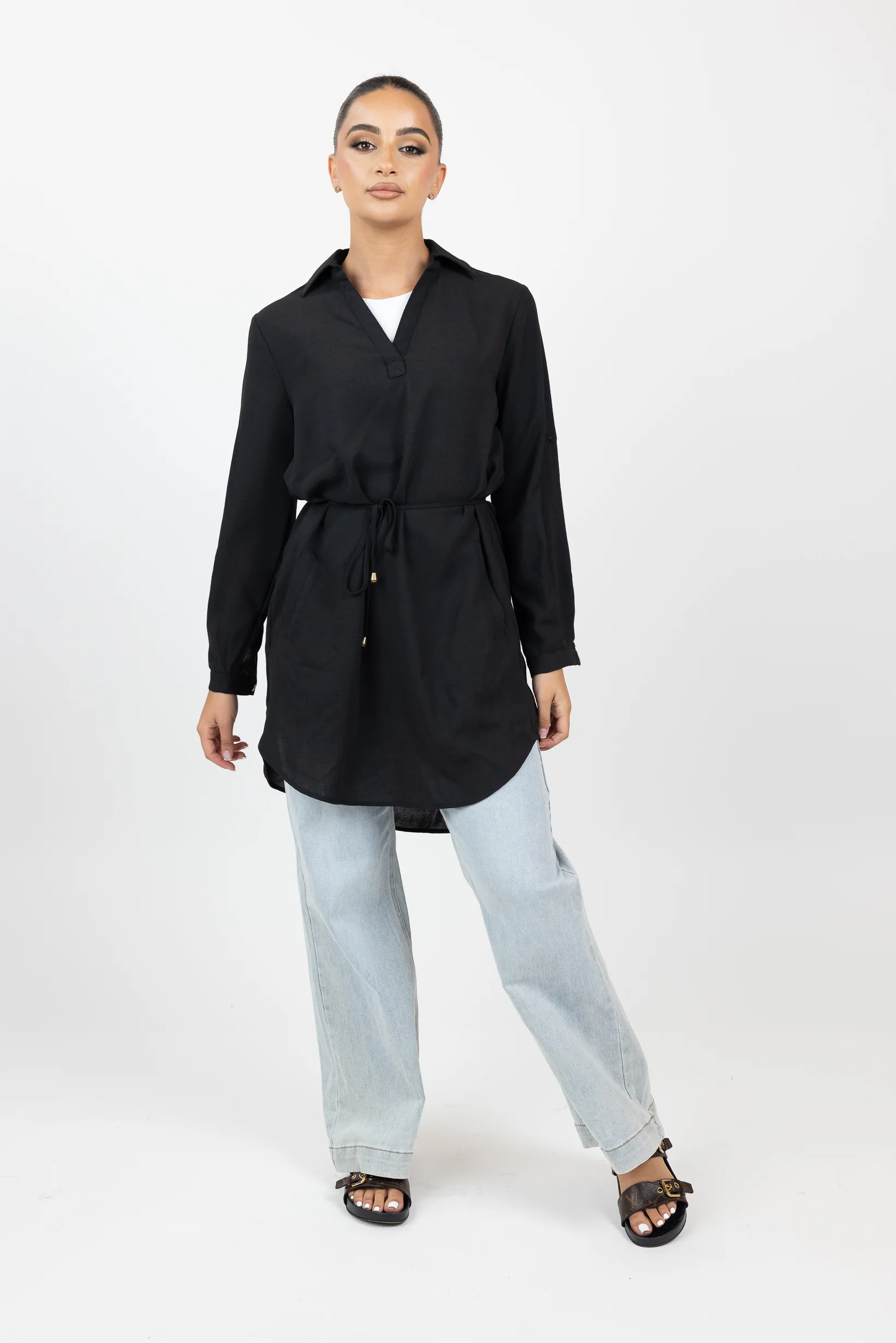 Rowa Roll Sleeve Loop Top - Image 2