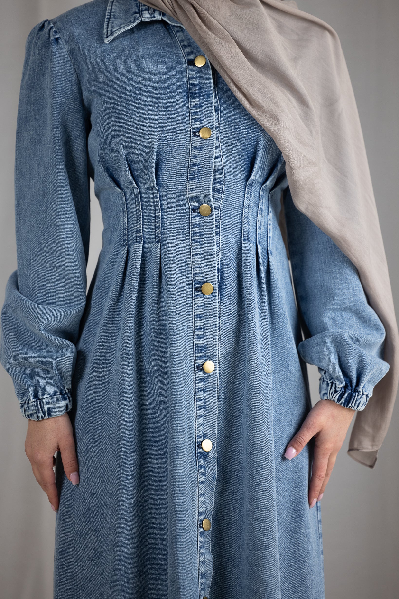 Roya Detailed Denim Dress - Image 2