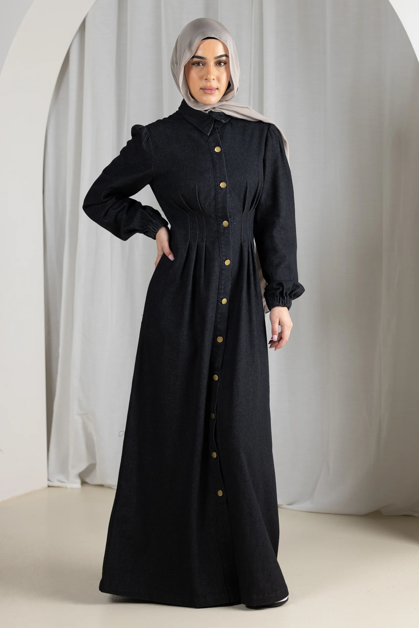 Roya Detailed Denim Dress - Image 5