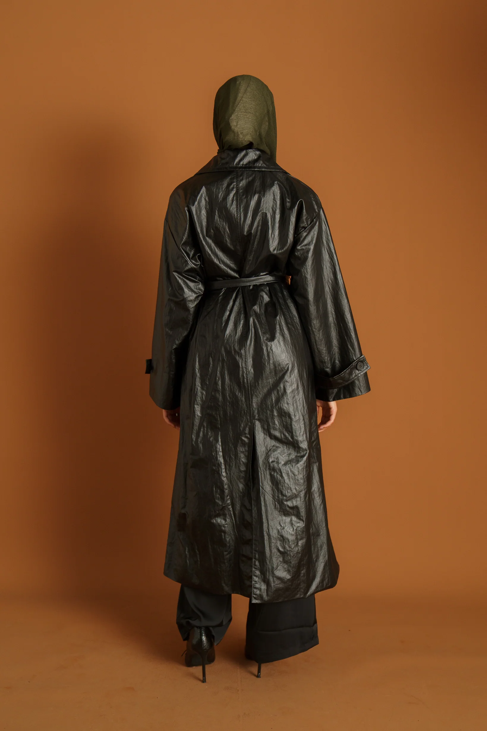 Runway Border Leather Trench - Image 4