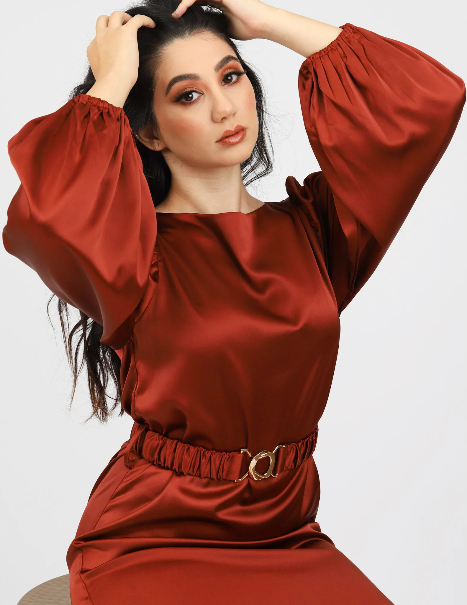 Sally Satin Rooj Belt Top - Image 5