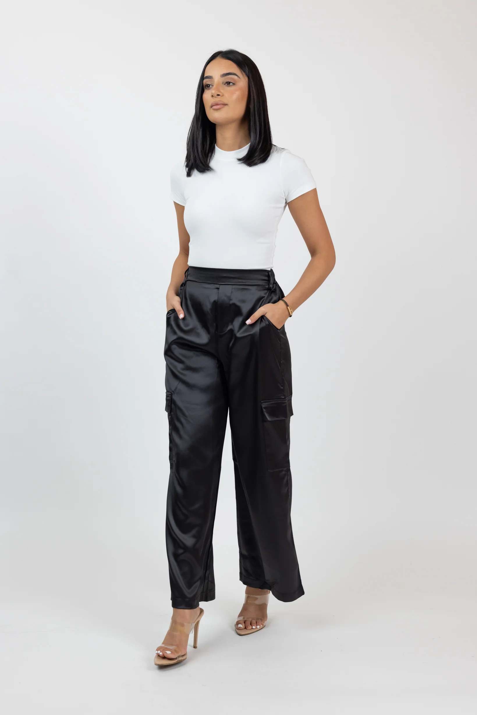 Satin Cargo Pants - Image 2