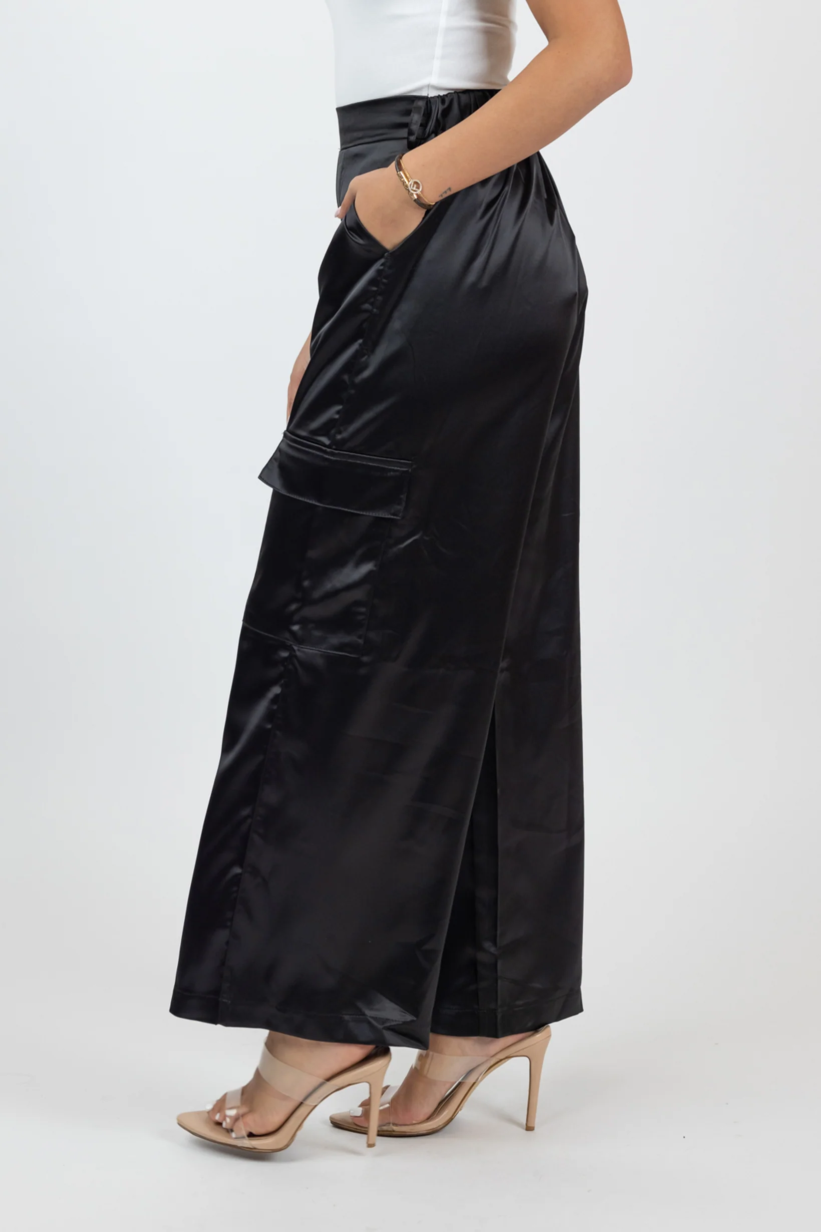 Satin Cargo Pants - Image 3