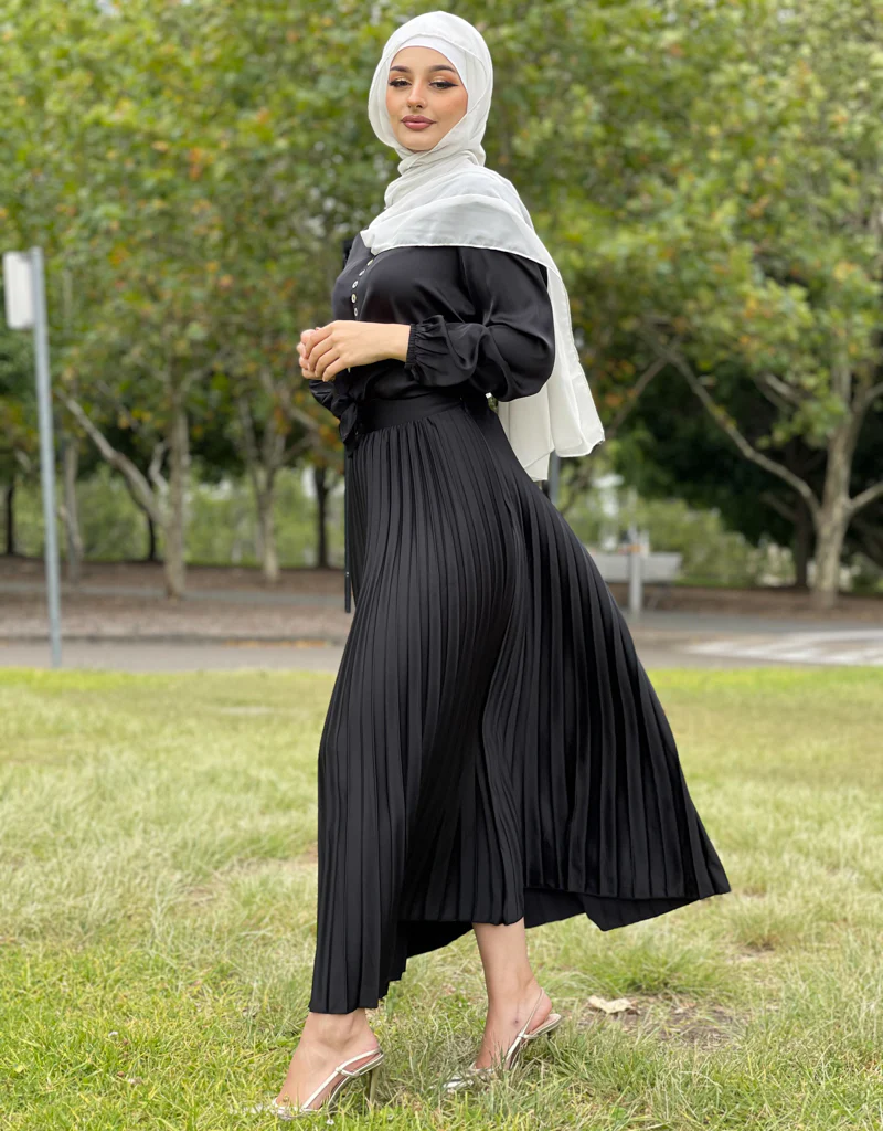 Satin Pleated Skirt - Image 18