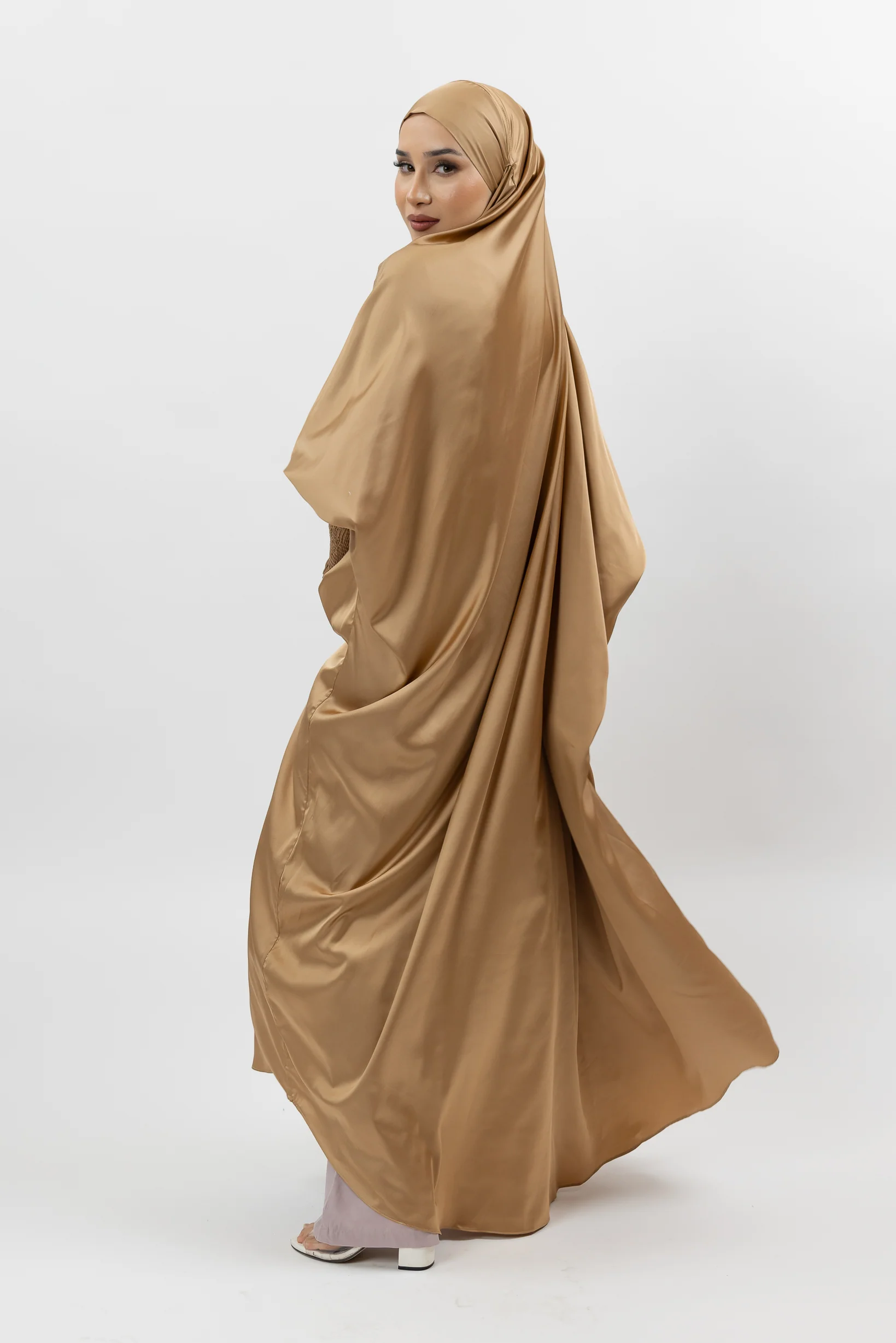 Satin Tie Back Maxi Jilbab - Image 3