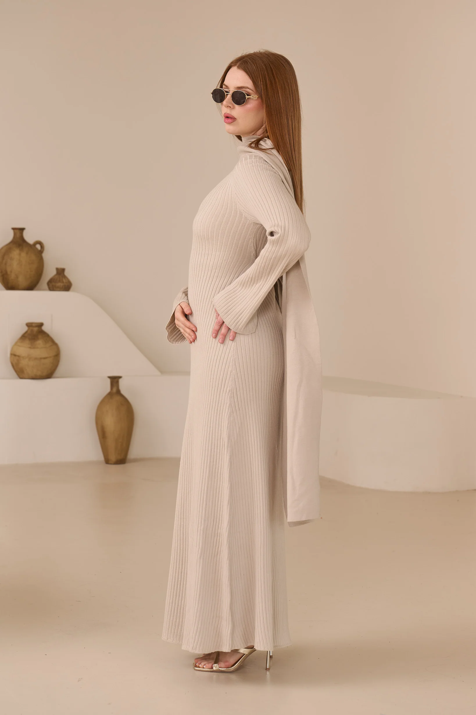 Scarlet Knit Scarf Dress - Image 3
