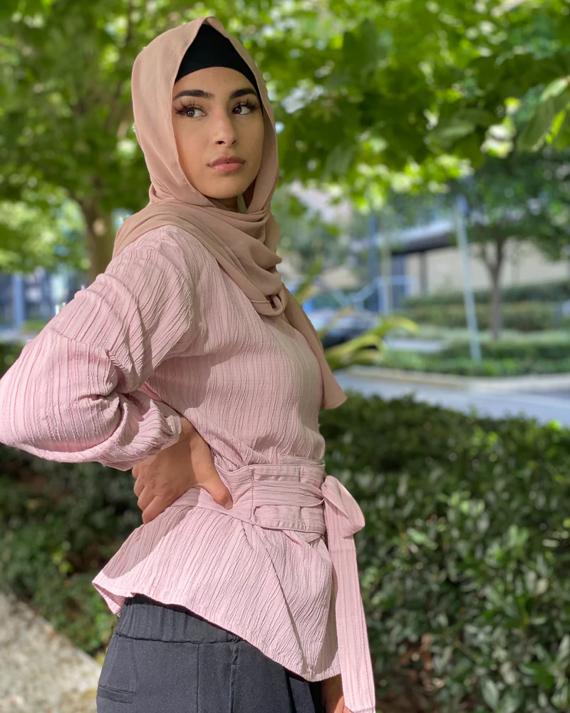 Scrunch Waist Tie Blouse - Image 2