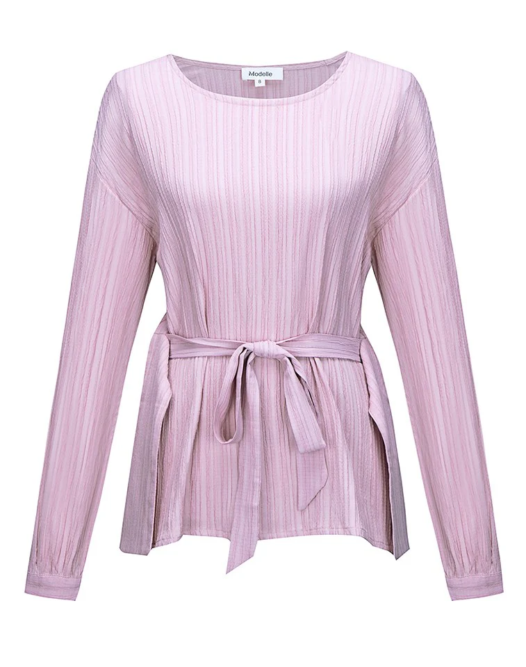 Scrunch Waist Tie Blouse - Image 4