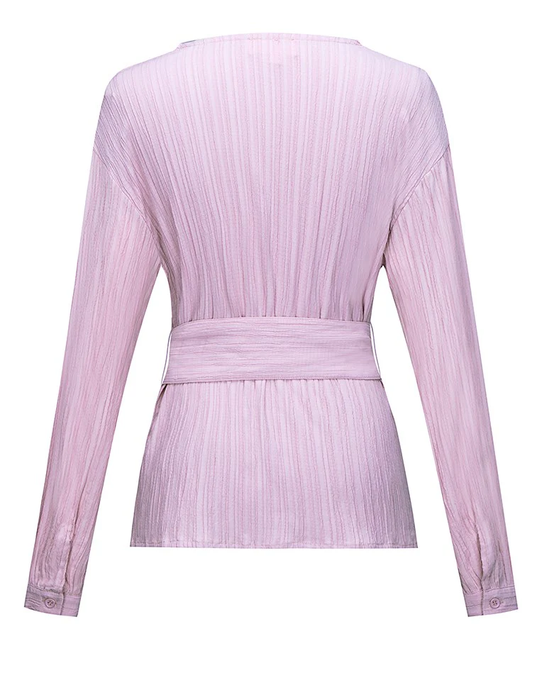 Scrunch Waist Tie Blouse - Image 6