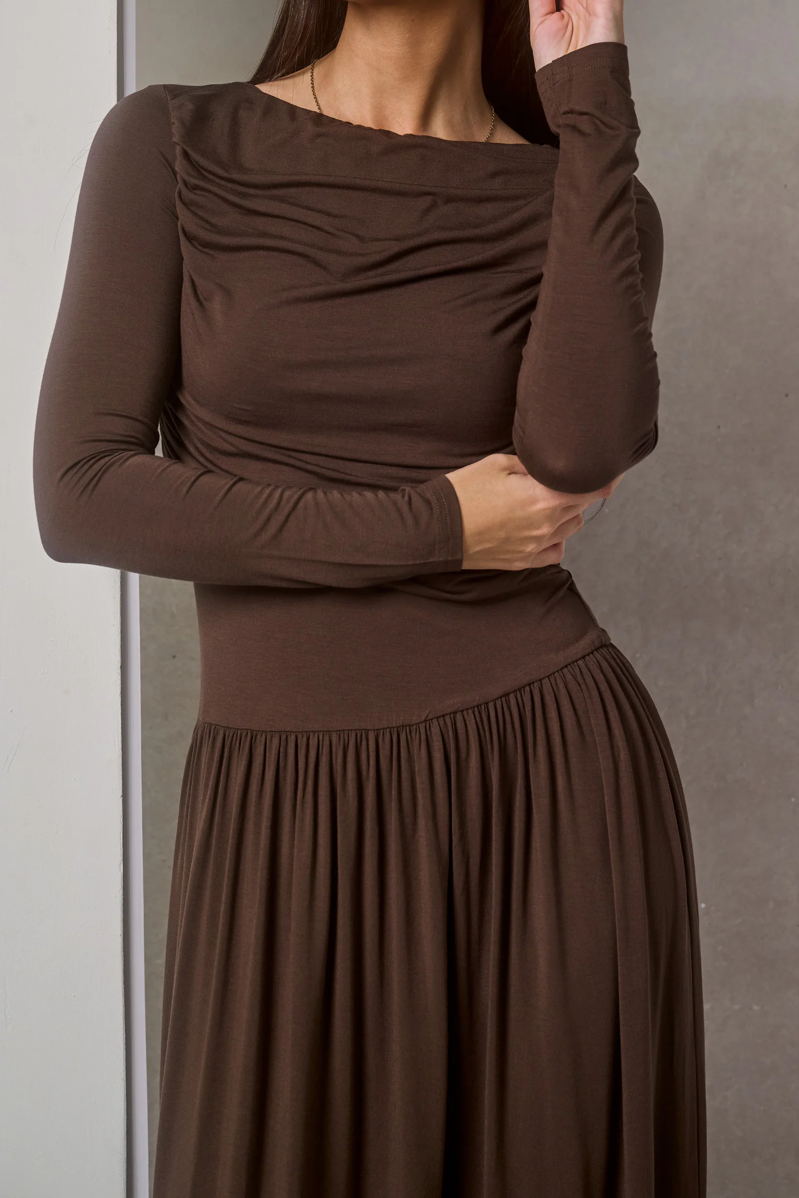 Shaye Pleated Jersey Dress - Image 2