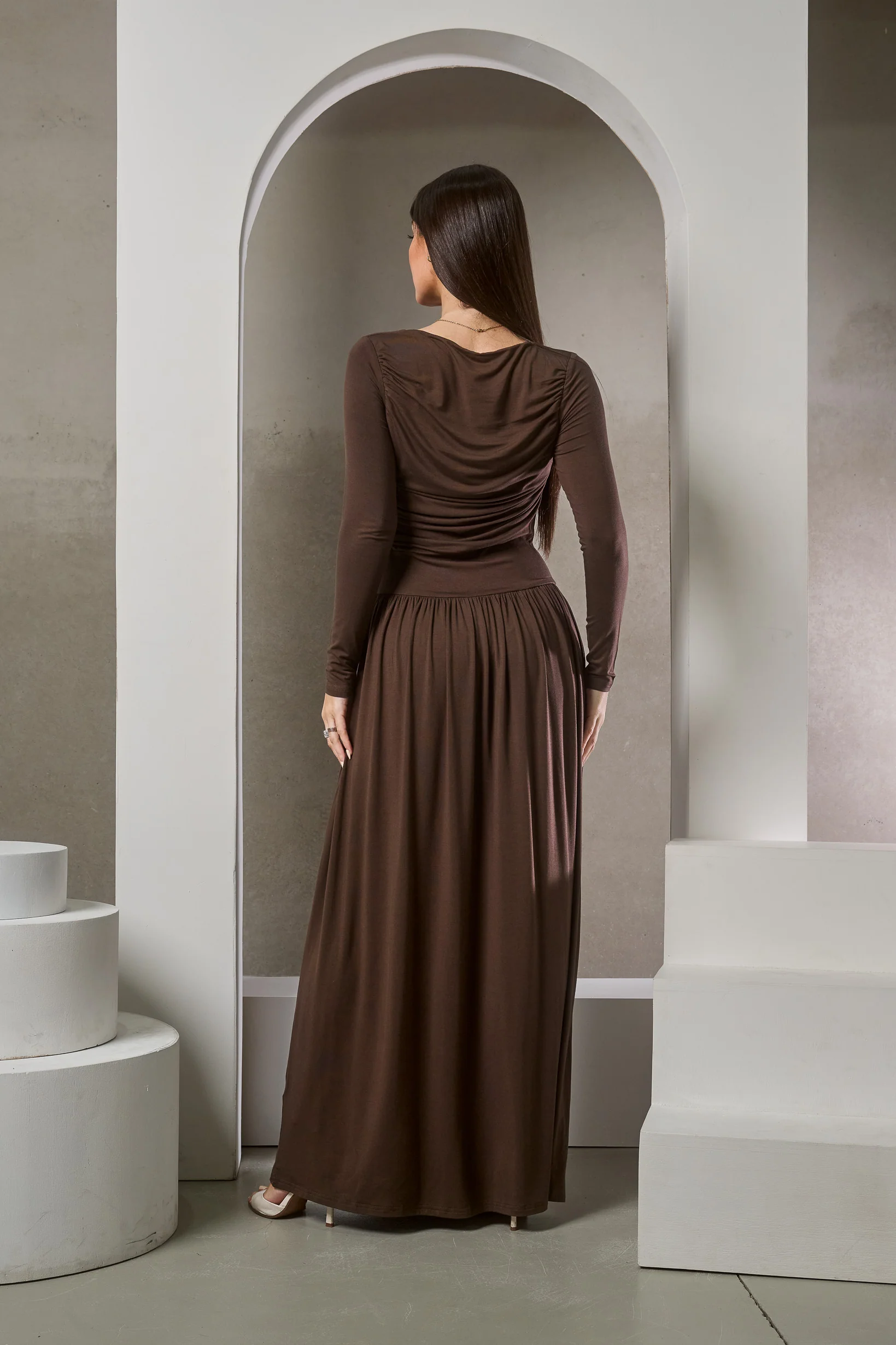 Shaye Pleated Jersey Dress - Image 6