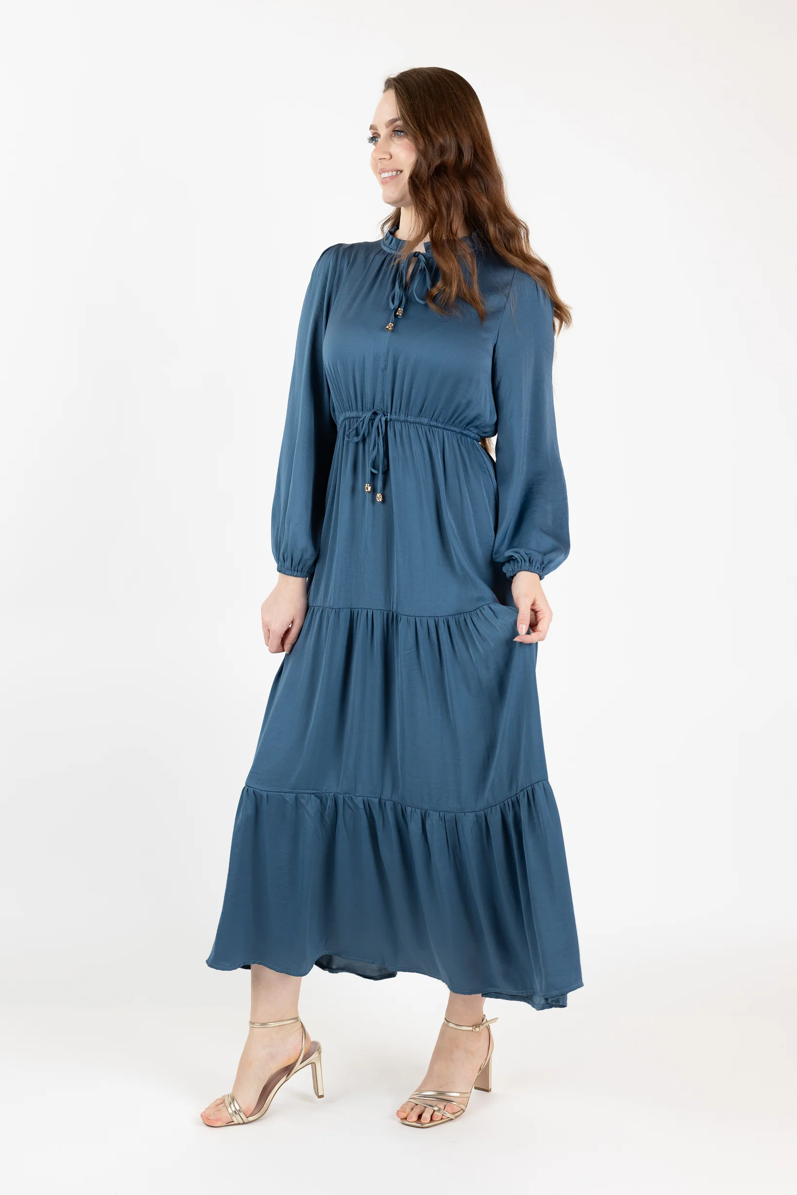 Shaye Satin Tiered Dress - Image 10