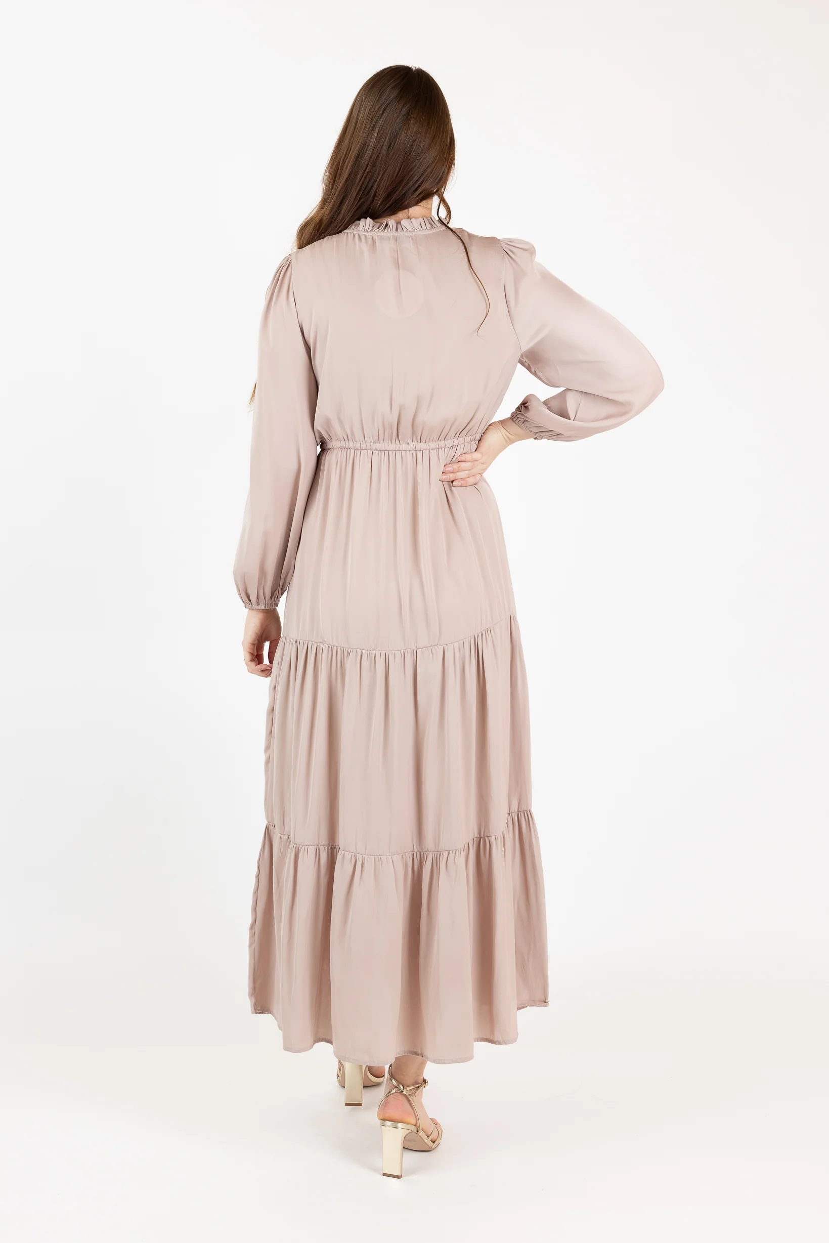 Shaye Satin Tiered Dress - Image 3
