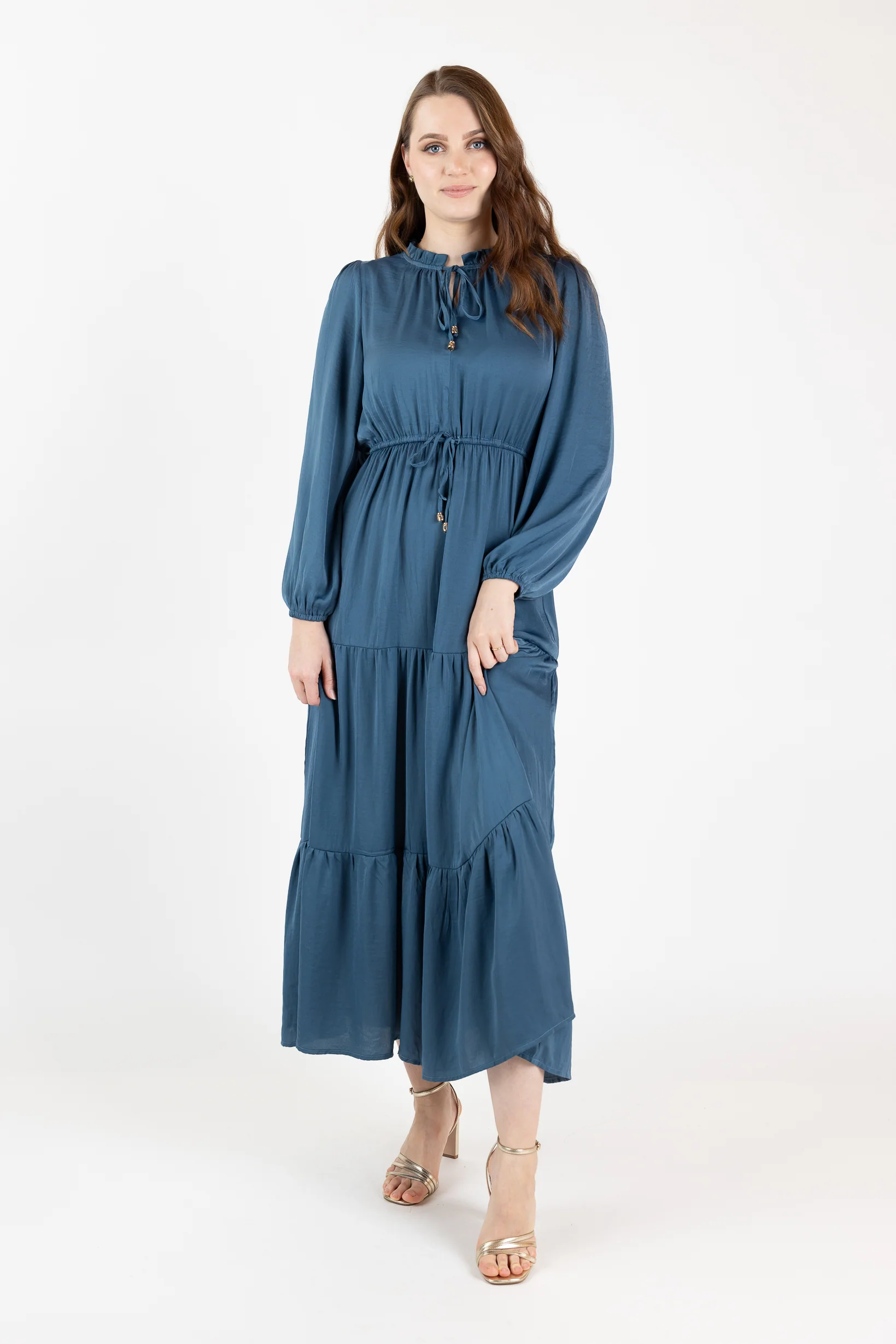 Shaye Satin Tiered Dress - Image 9