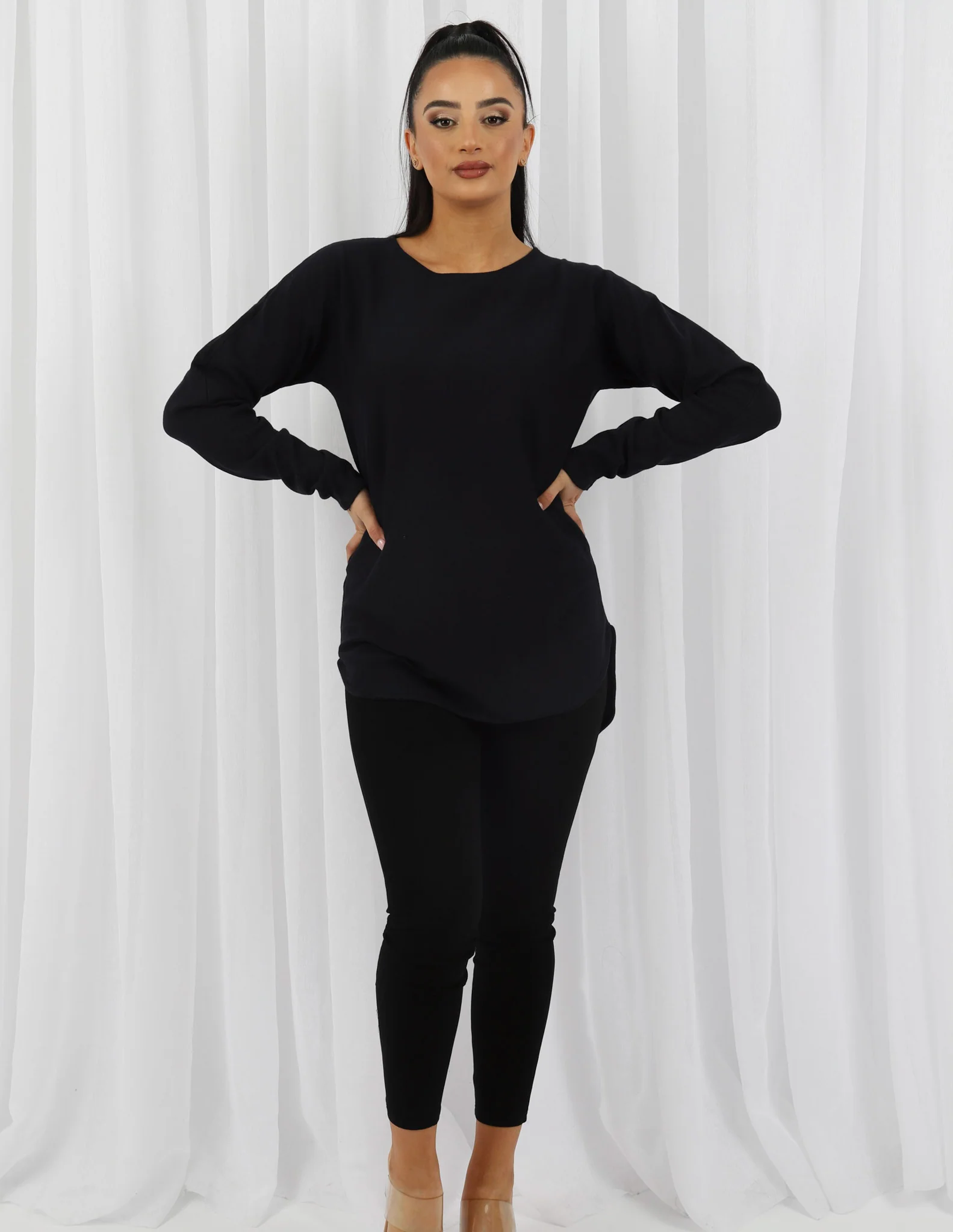 Short Knit Loop Top - Dark Shades - Image 18