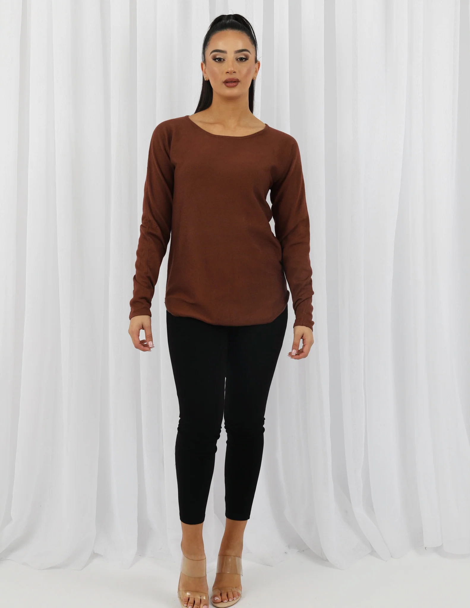 Short Knit Loop Top - Dark Shades - Image 2