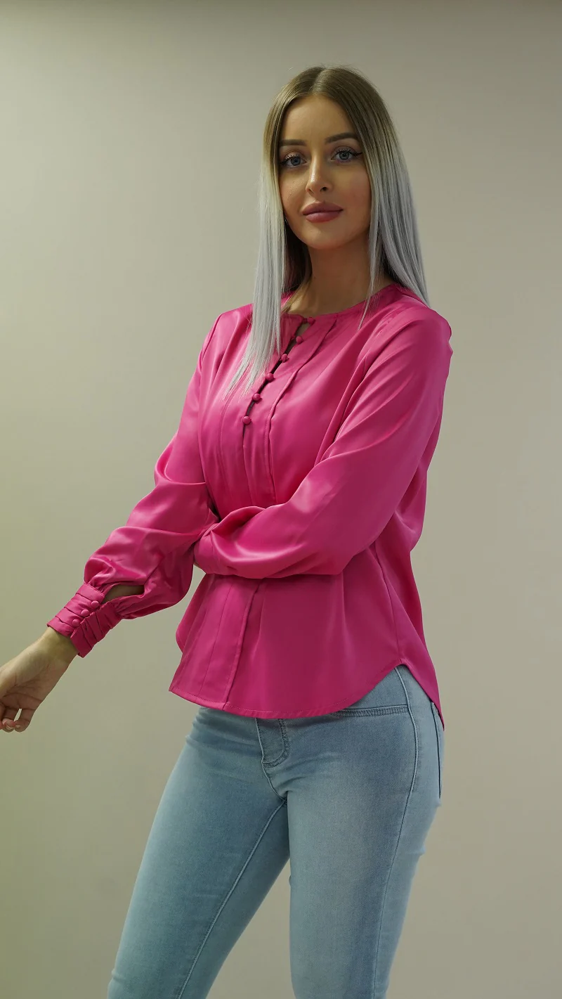 Silk Button Blouse - Image 5