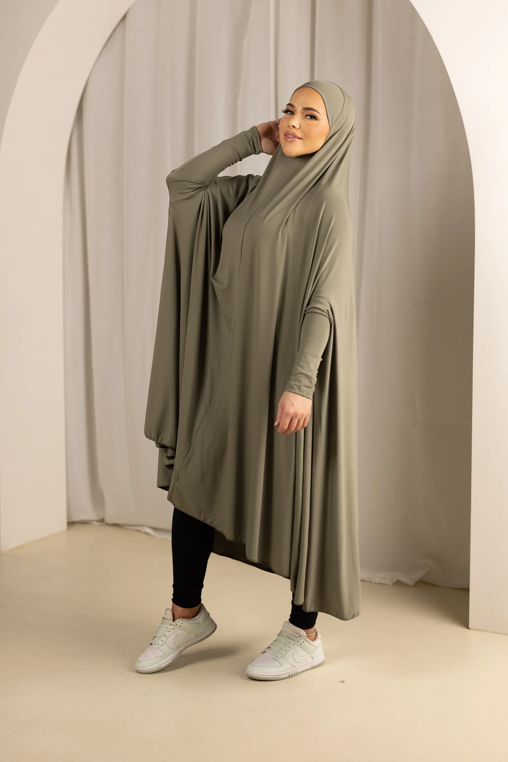 Sleeve Jilbab Panel Fit - Shades of Green - Image 3