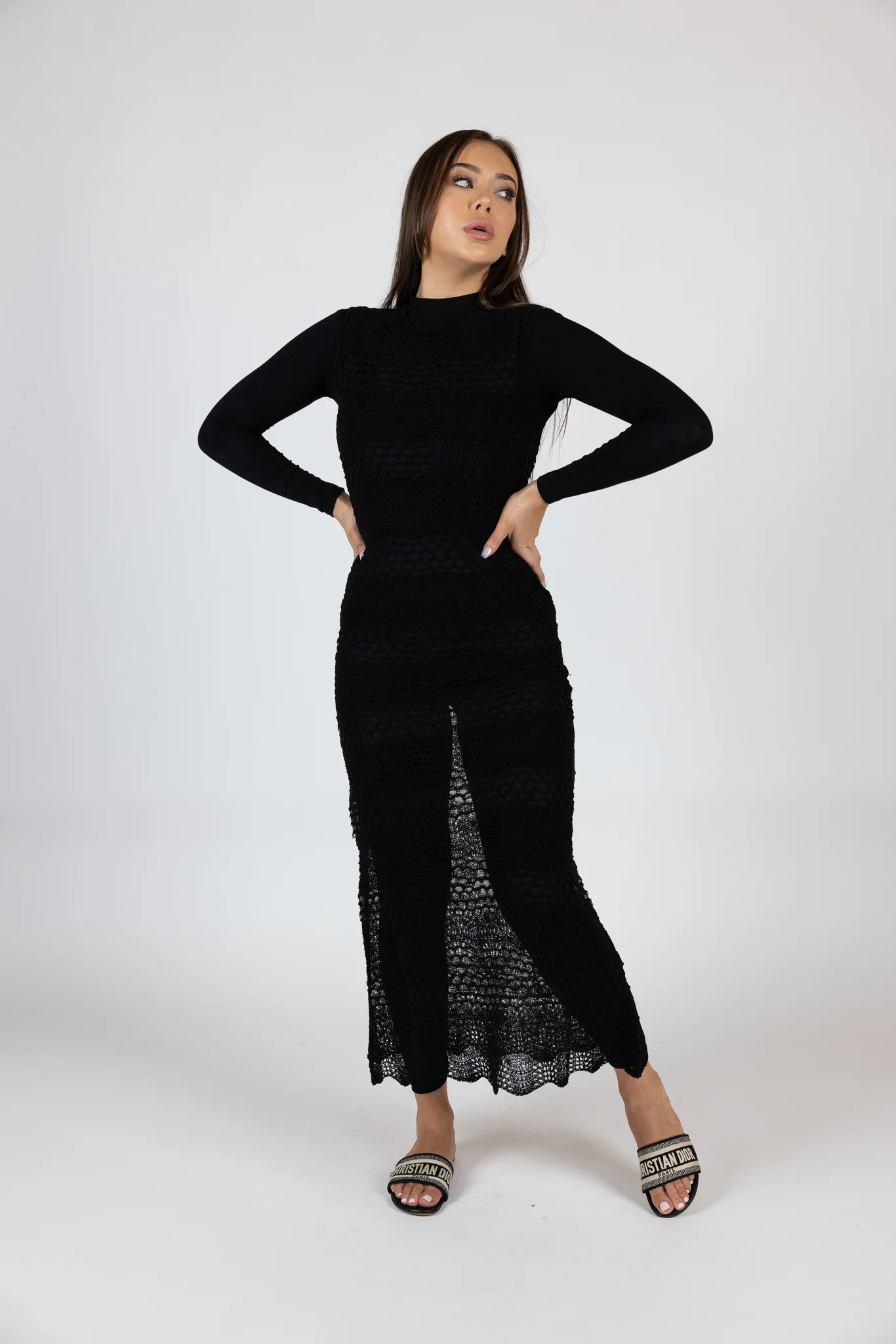 Sleeveless Crochet/Lace Dress - Image 8