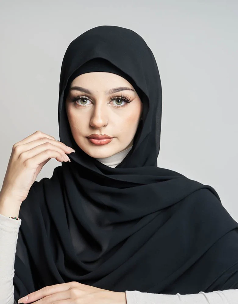 Square Chiffon Shawl - Dark Shades - Image 3