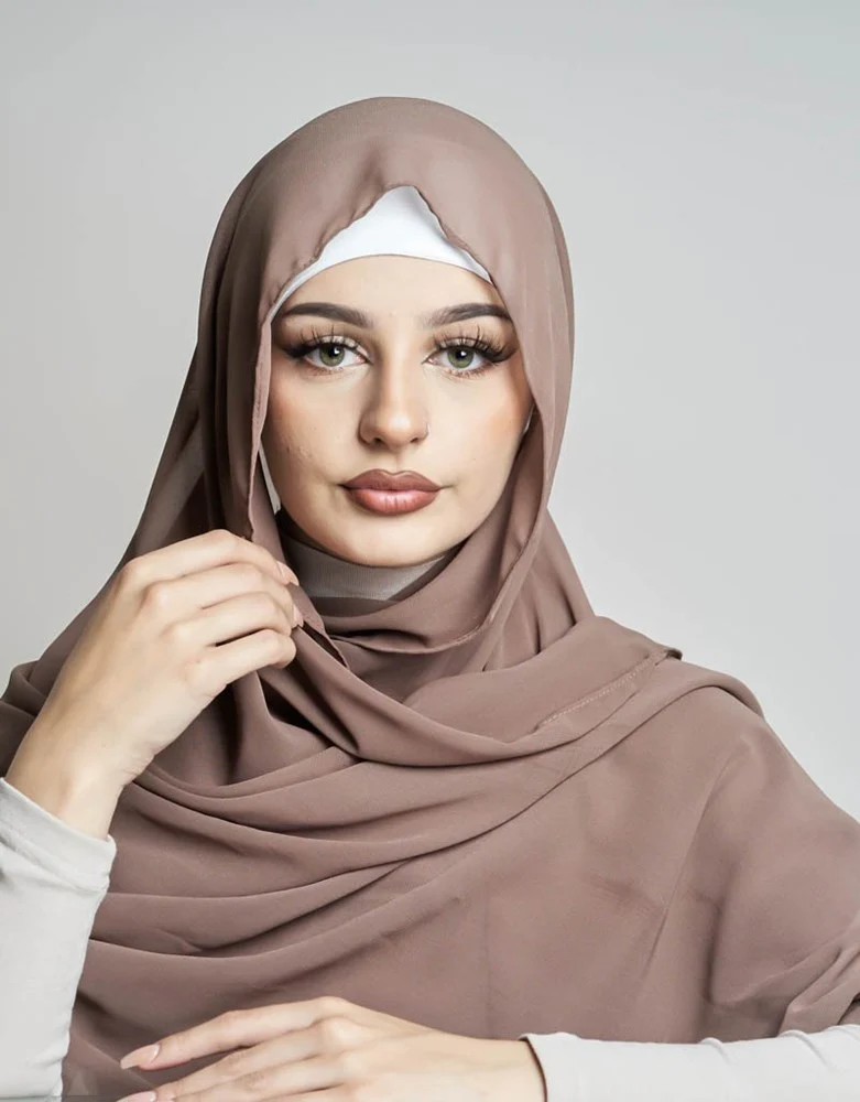 Square Chiffon Shawl - Shades of Nude - Image 3