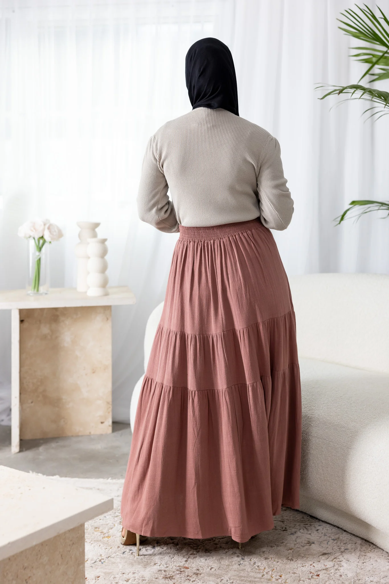 Stitch Detail Tier Skirt - Image 3