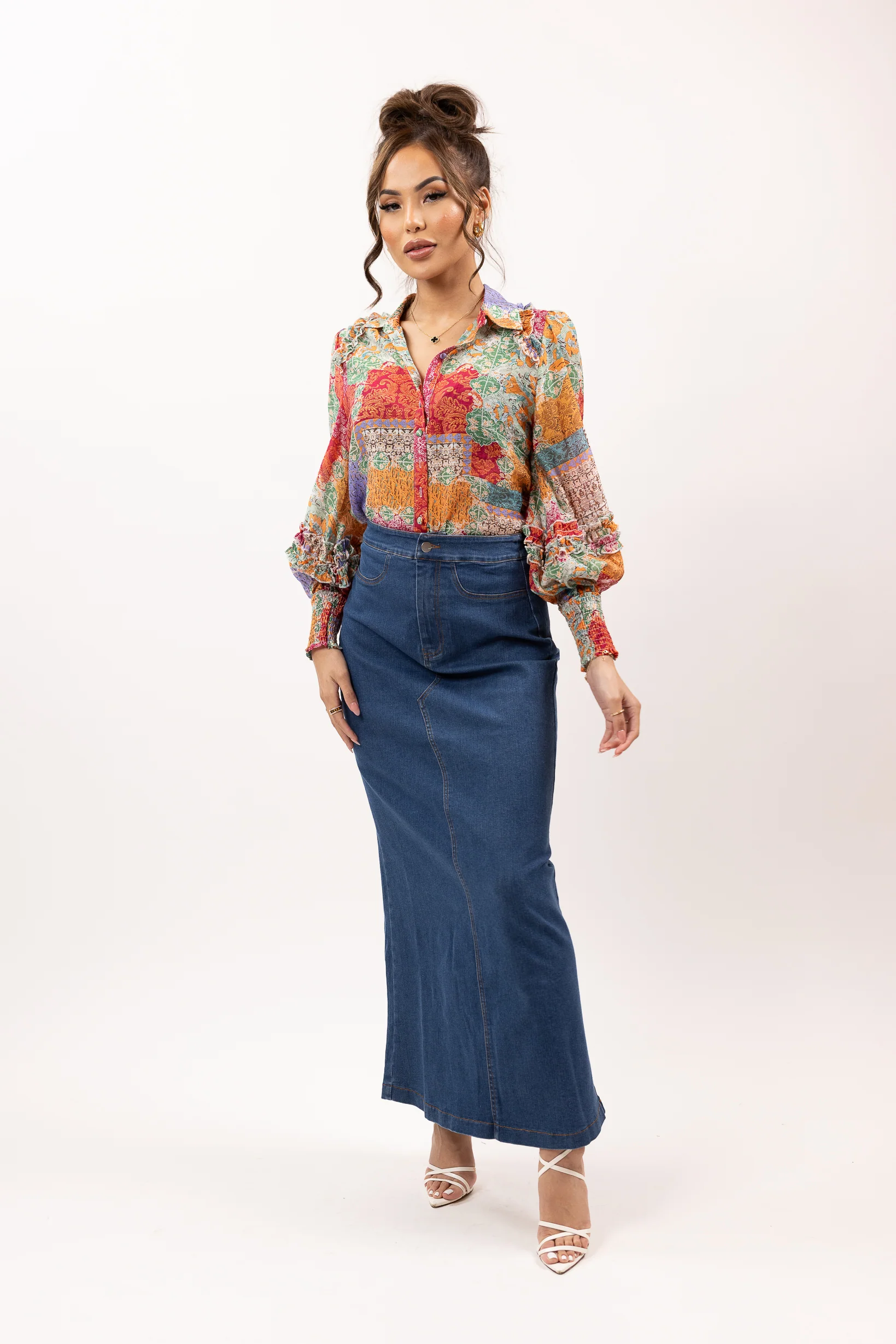 Stretch Denim Pencil Skirt - Image 2
