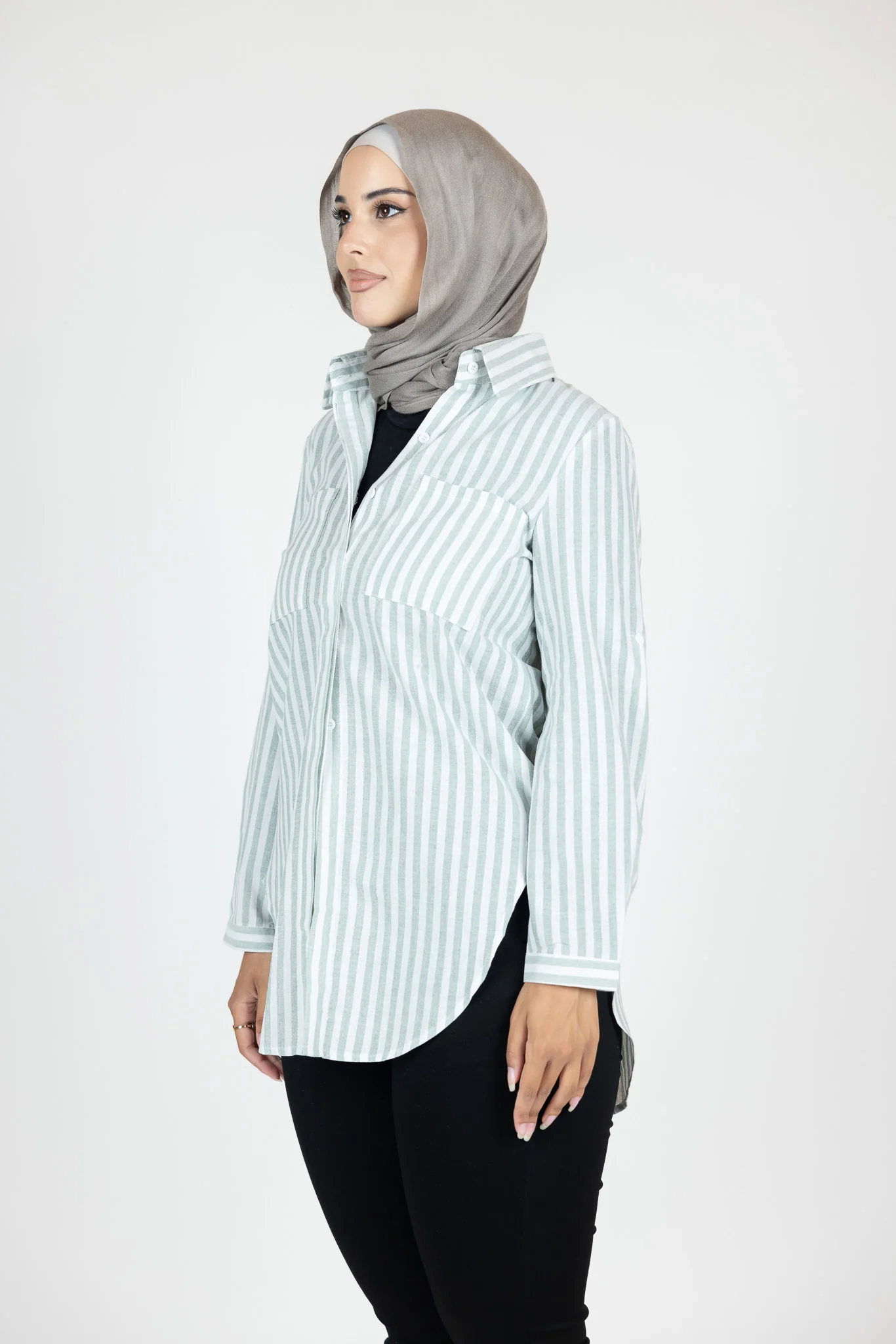 Sue Stripe Button Up Shirt - Image 7