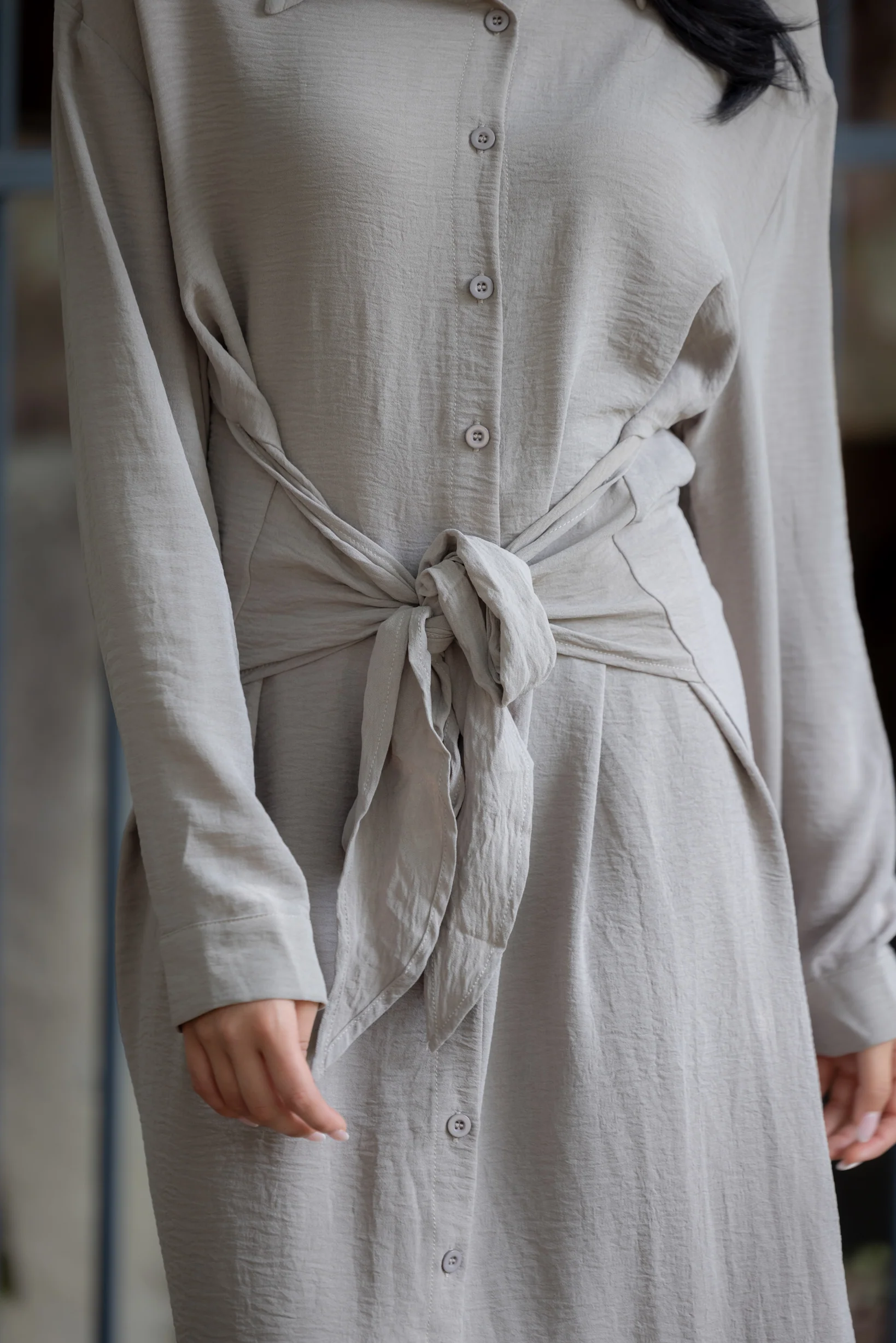 Thalia Tie Waist Midi Shirt - Image 10