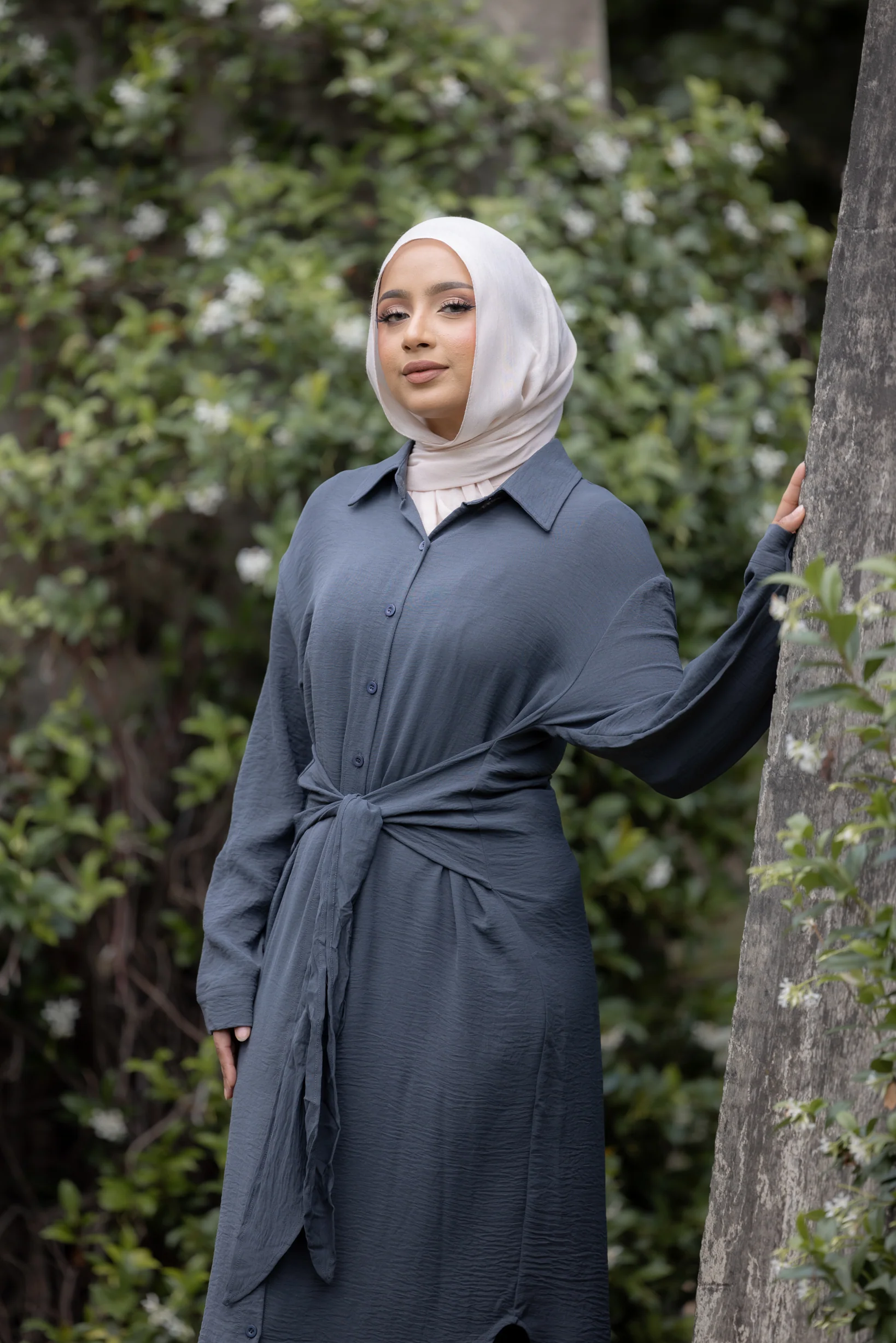 Thalia Tie Waist Midi Shirt - Image 15