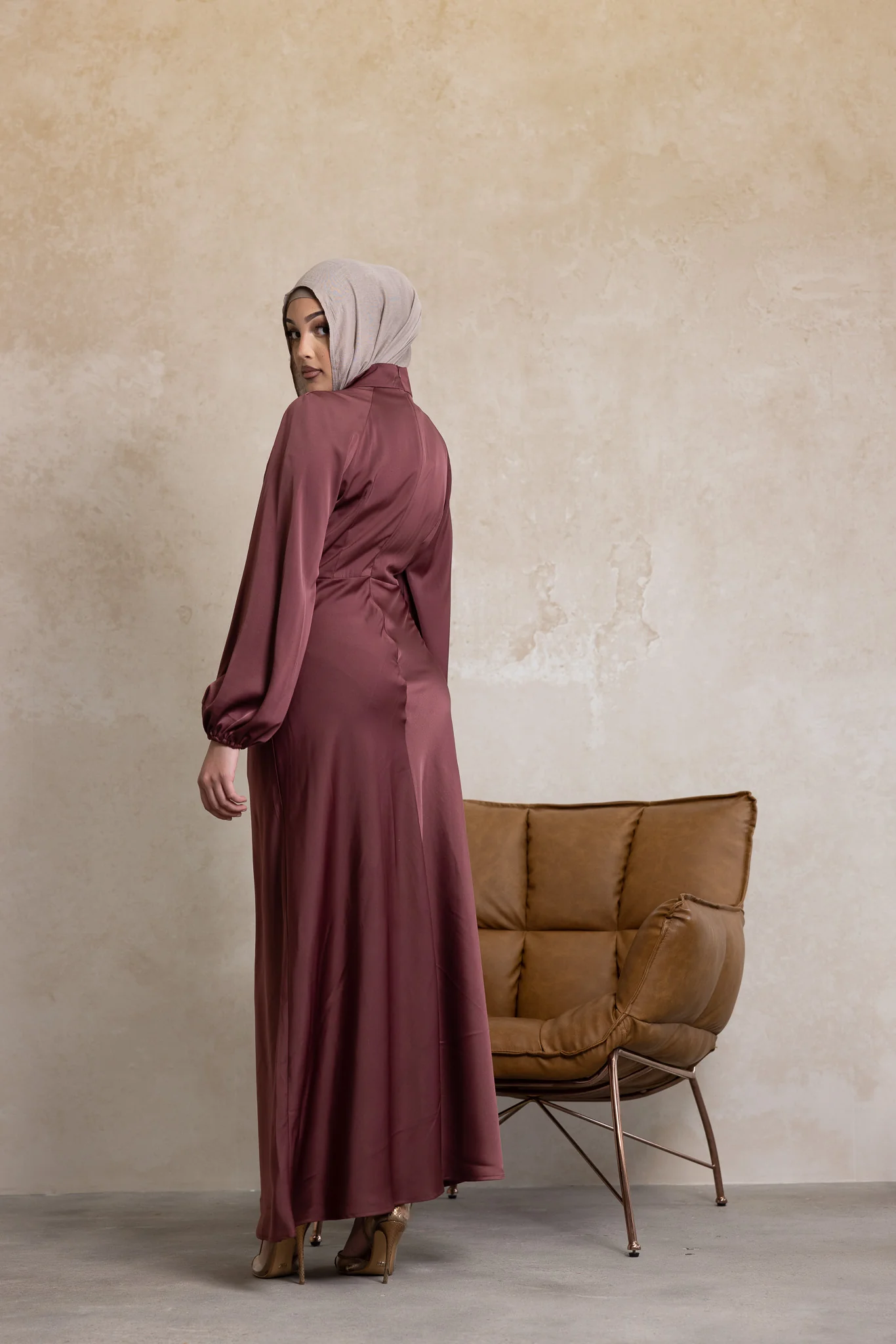 The Crescent Evalina Satin Maxi Dress - Image 8