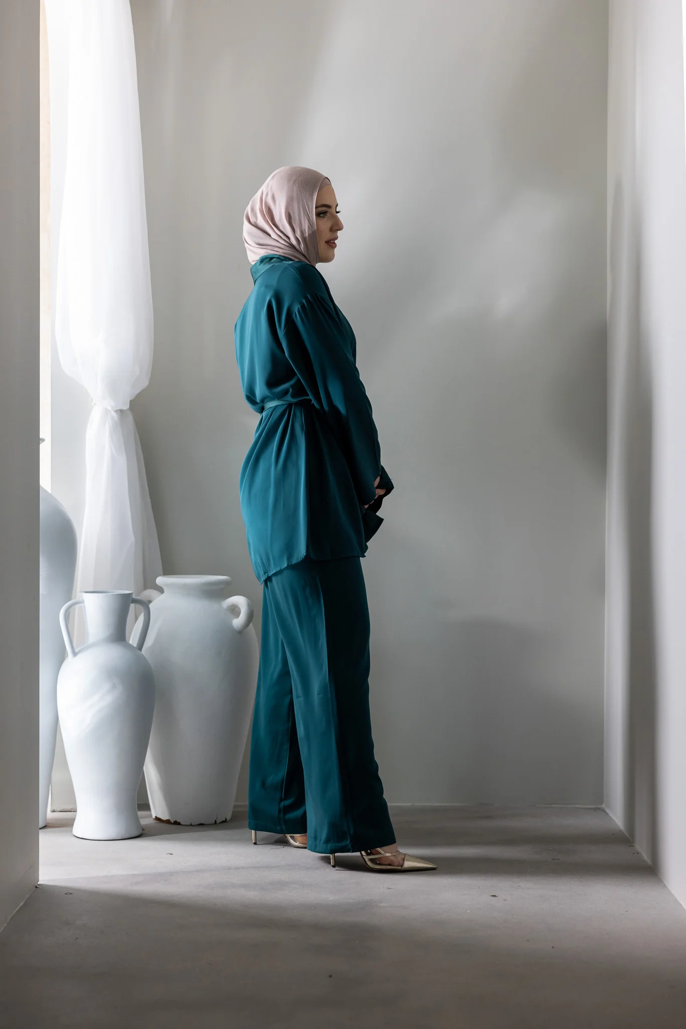 The Crescent Millicent Satin Detailed Wrap Jacket - Image 3