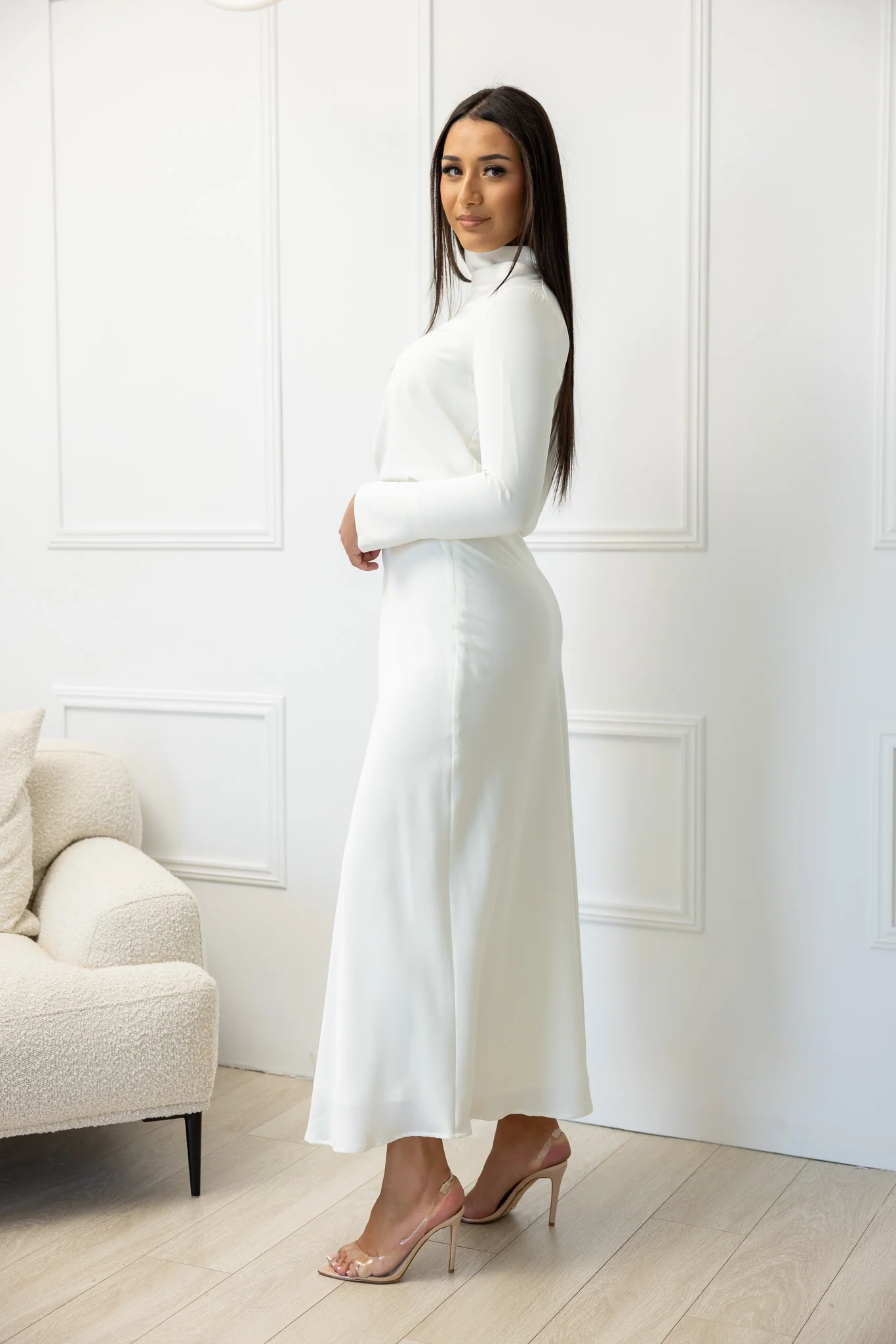 The Crescent Modish Satin Skirt - Light Shades - Image 2