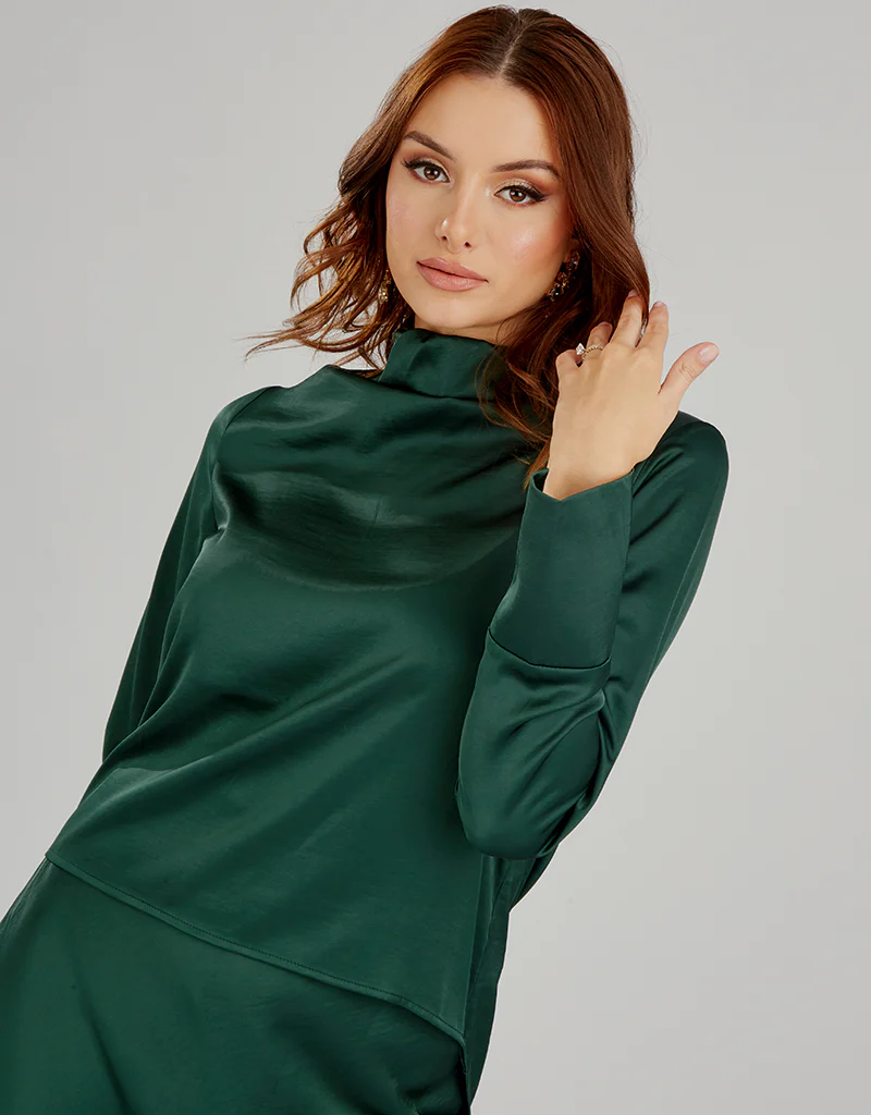 The Crescent Modish Satin Top - Dark Shades - Image 11