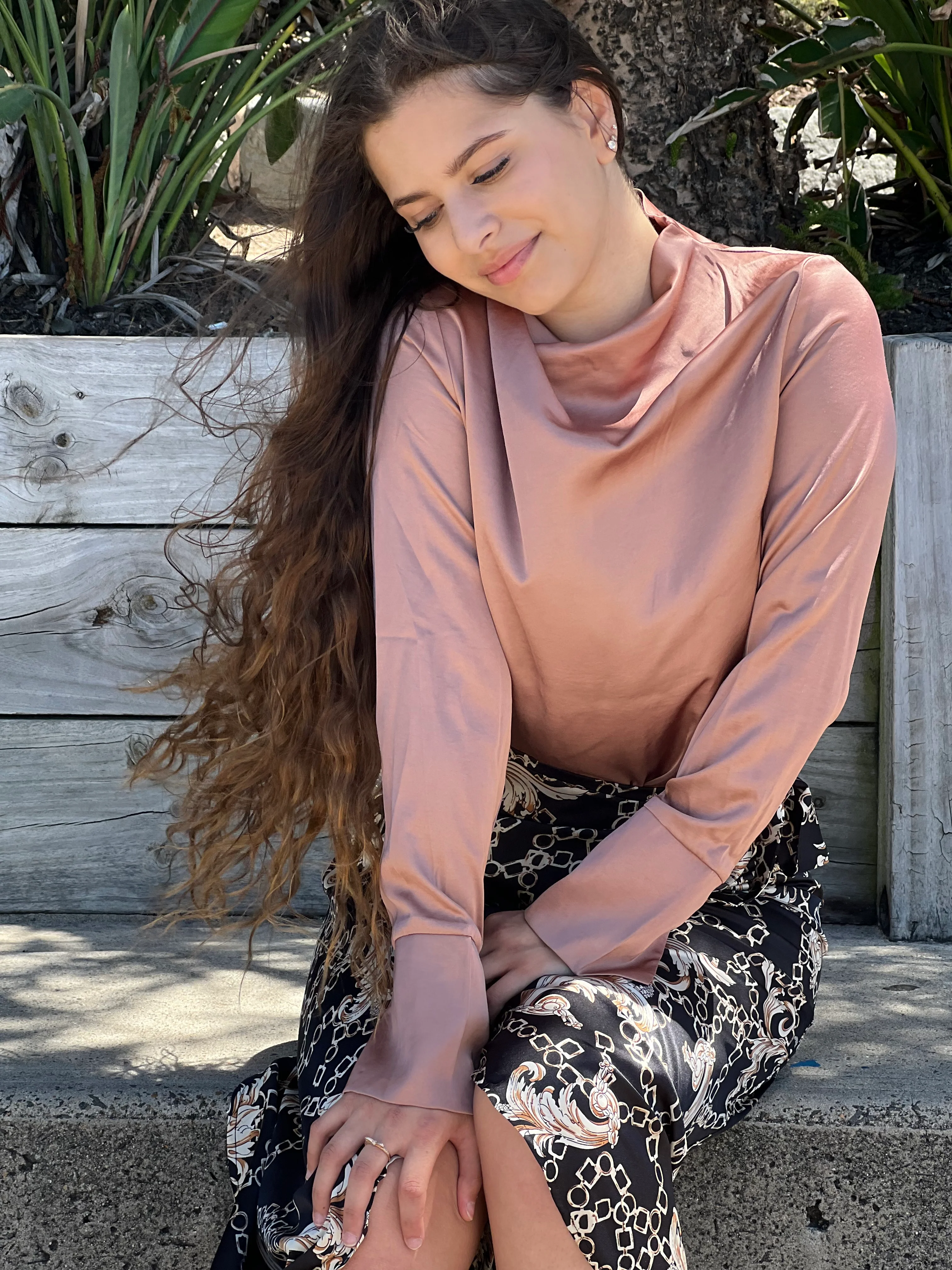 The Crescent Modish Satin Top - Dark Shades - Image 26