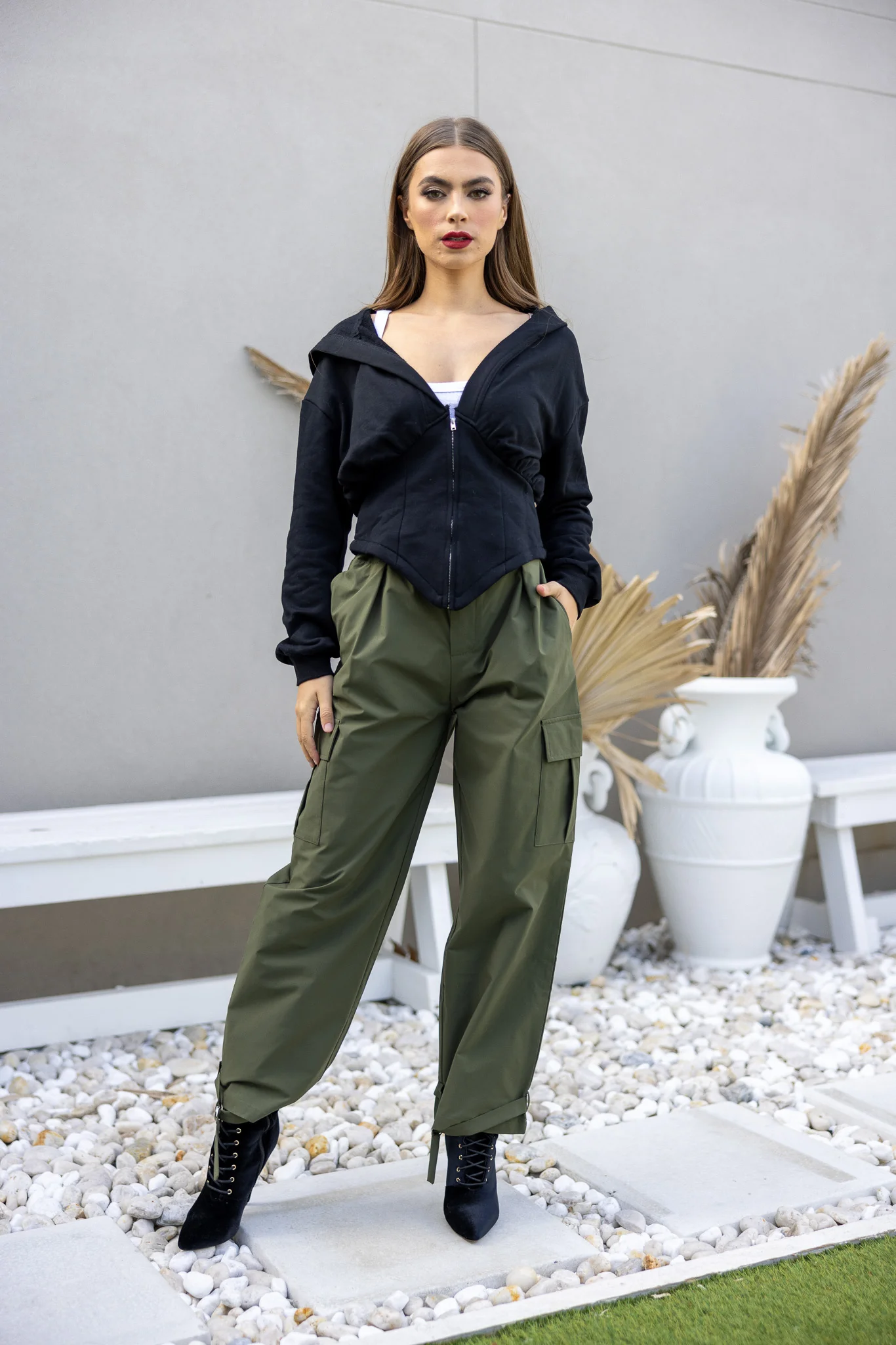 The Crescent Ring Tie Cargo Pants
