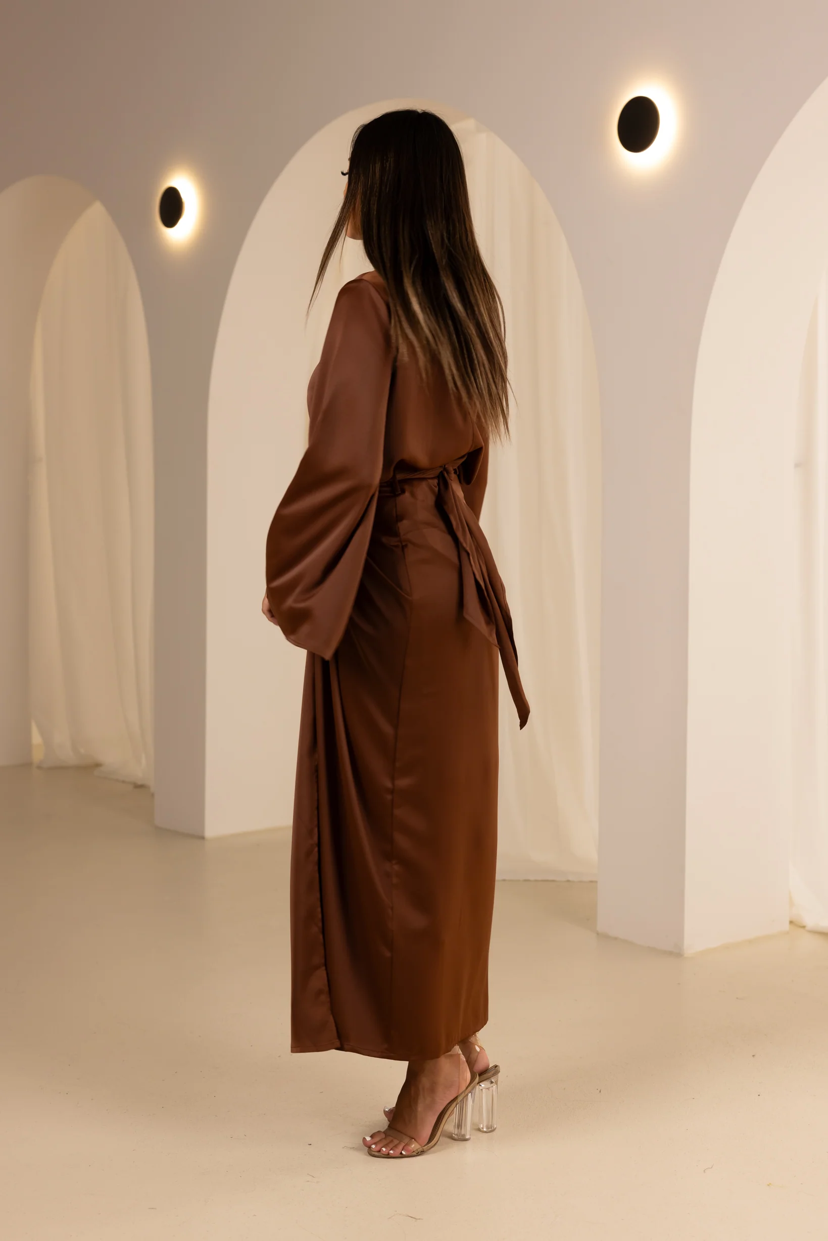 The Grand Bell Sleeve Top & Crossback Skirt Chocolate Bundle - Image 5