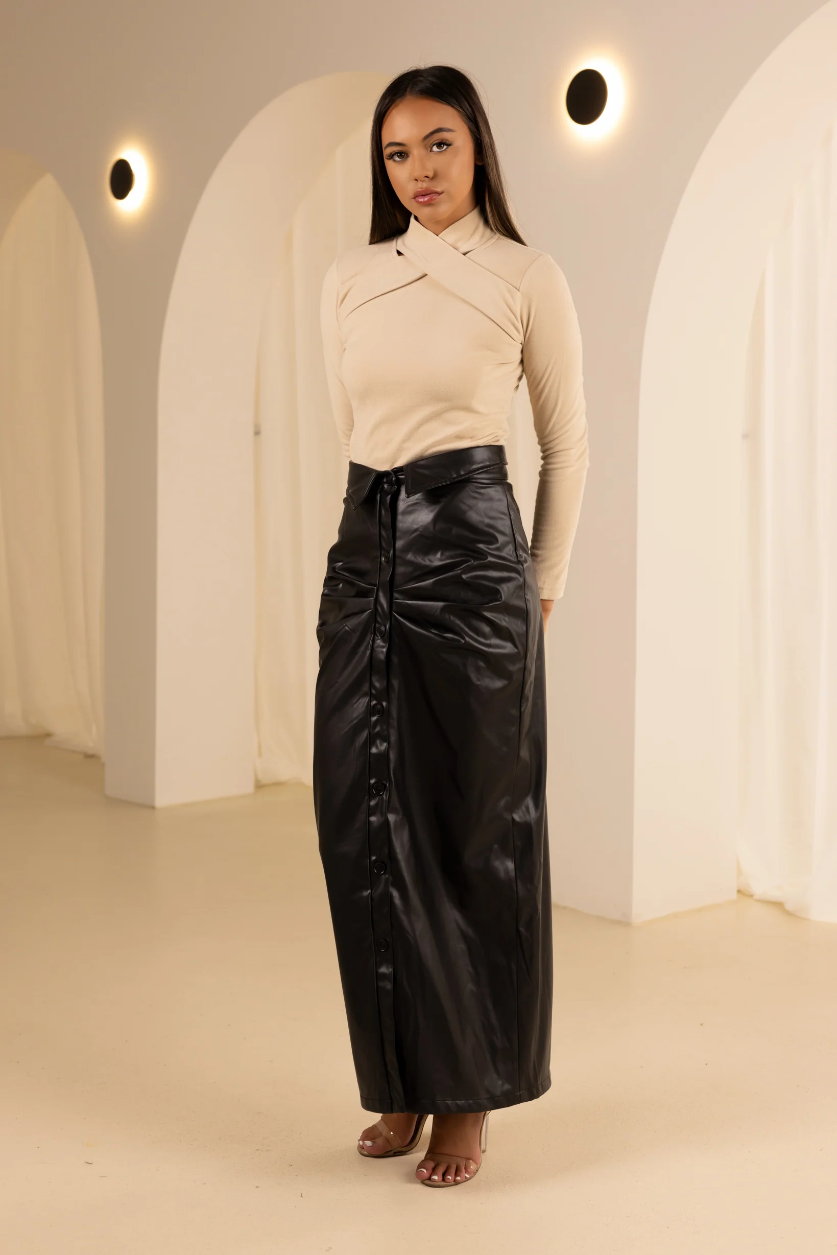The Grand Esther Leather Skirt - Image 8
