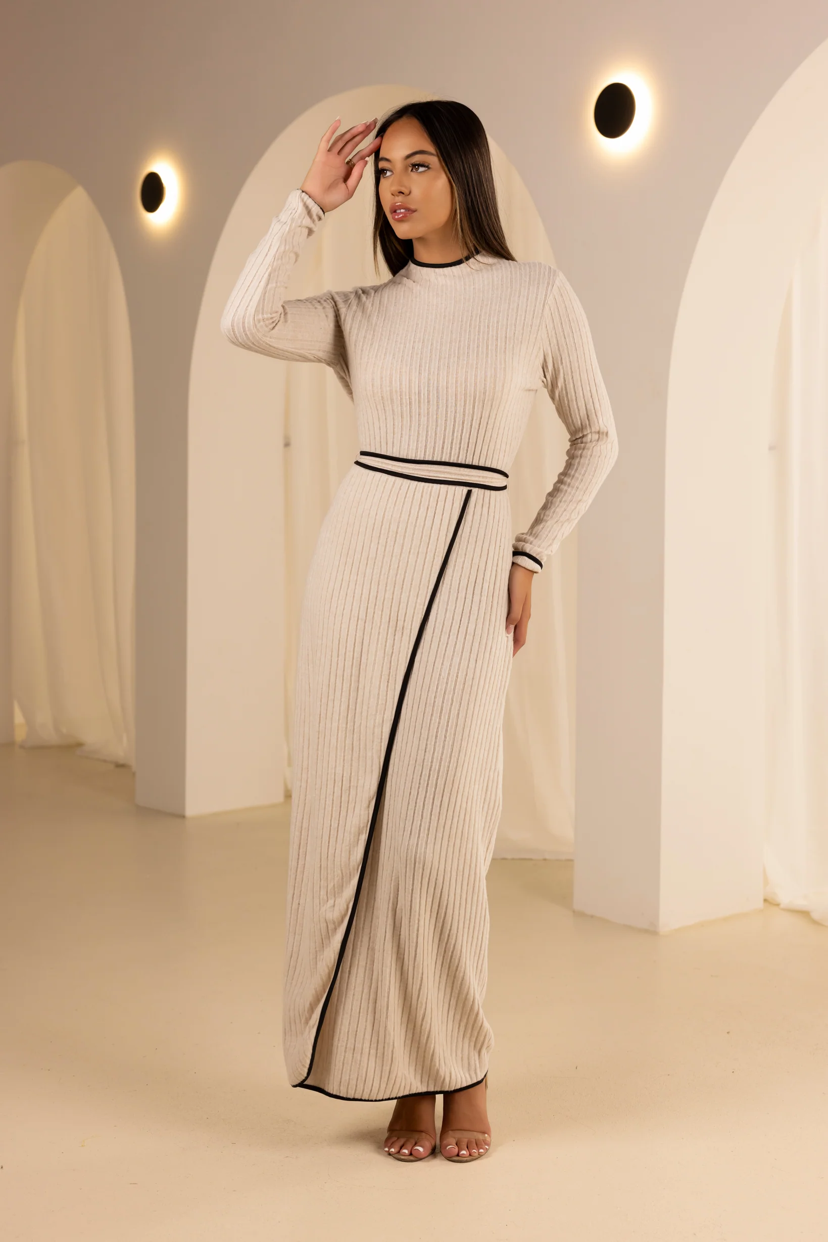 The Grand  Piping Knit Dress - Image 3