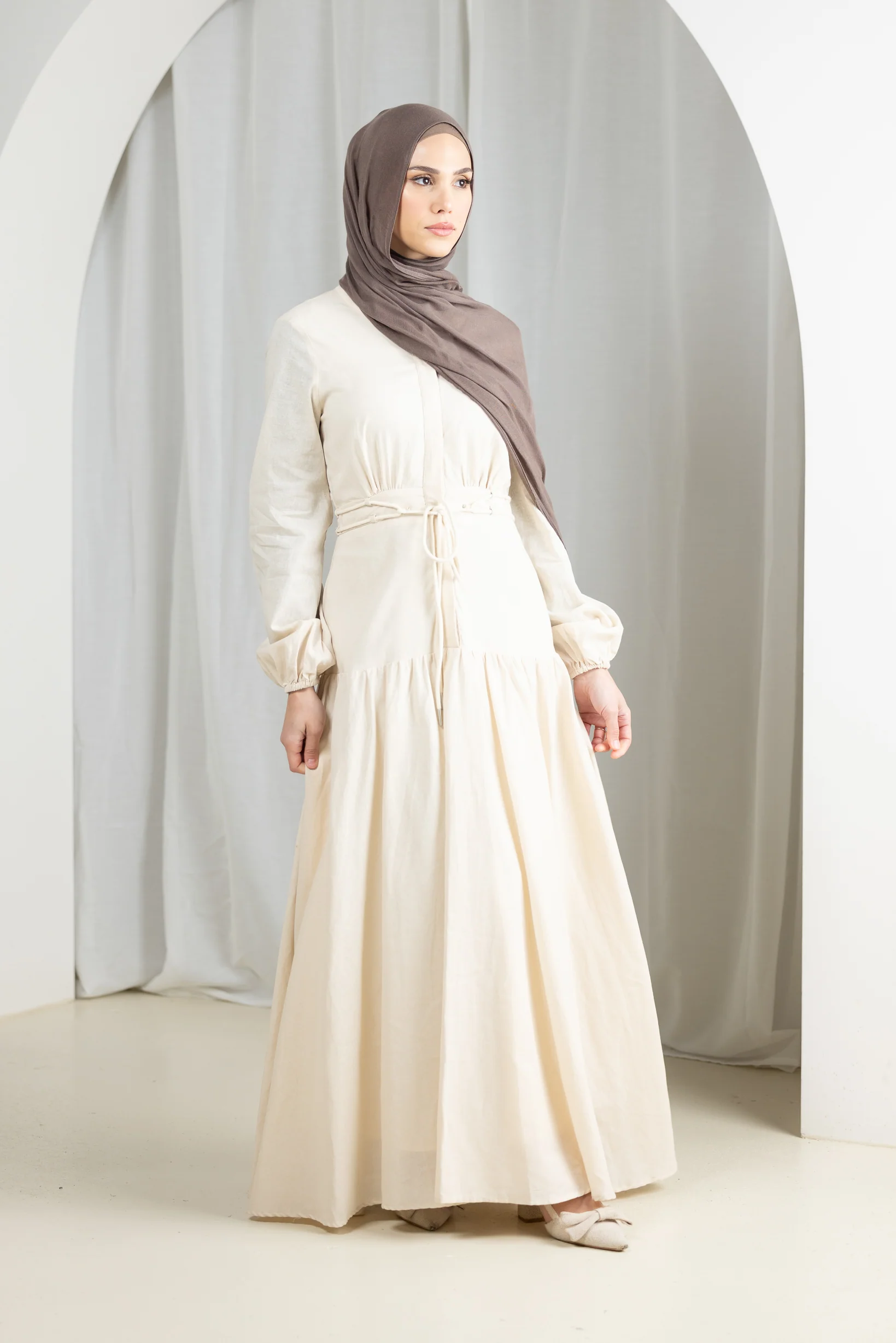 The Grand Rope Detailed Linen Dress - Image 2