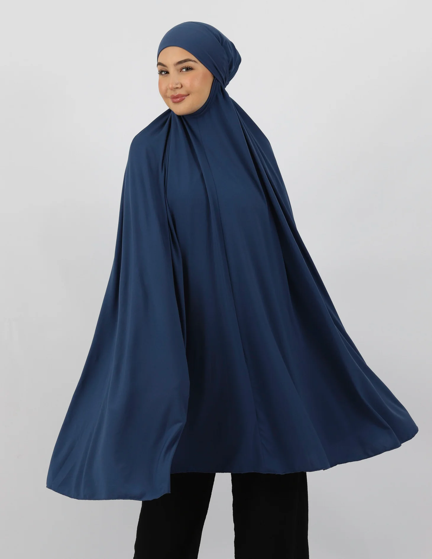 Tie Back Jilbab No Sleeves - Shades of Blue - Image 8