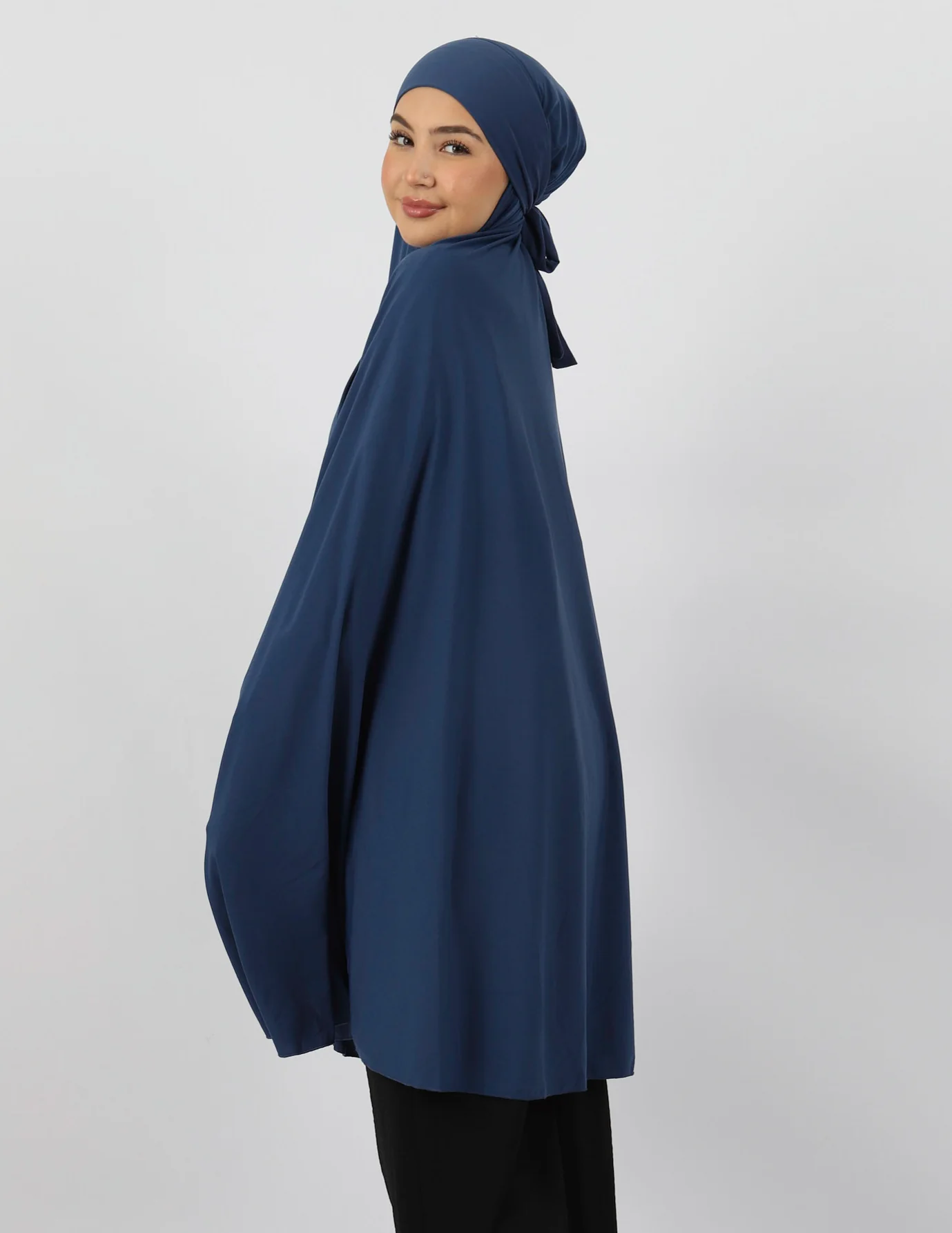Tie Back Jilbab No Sleeves - Shades of Blue - Image 9