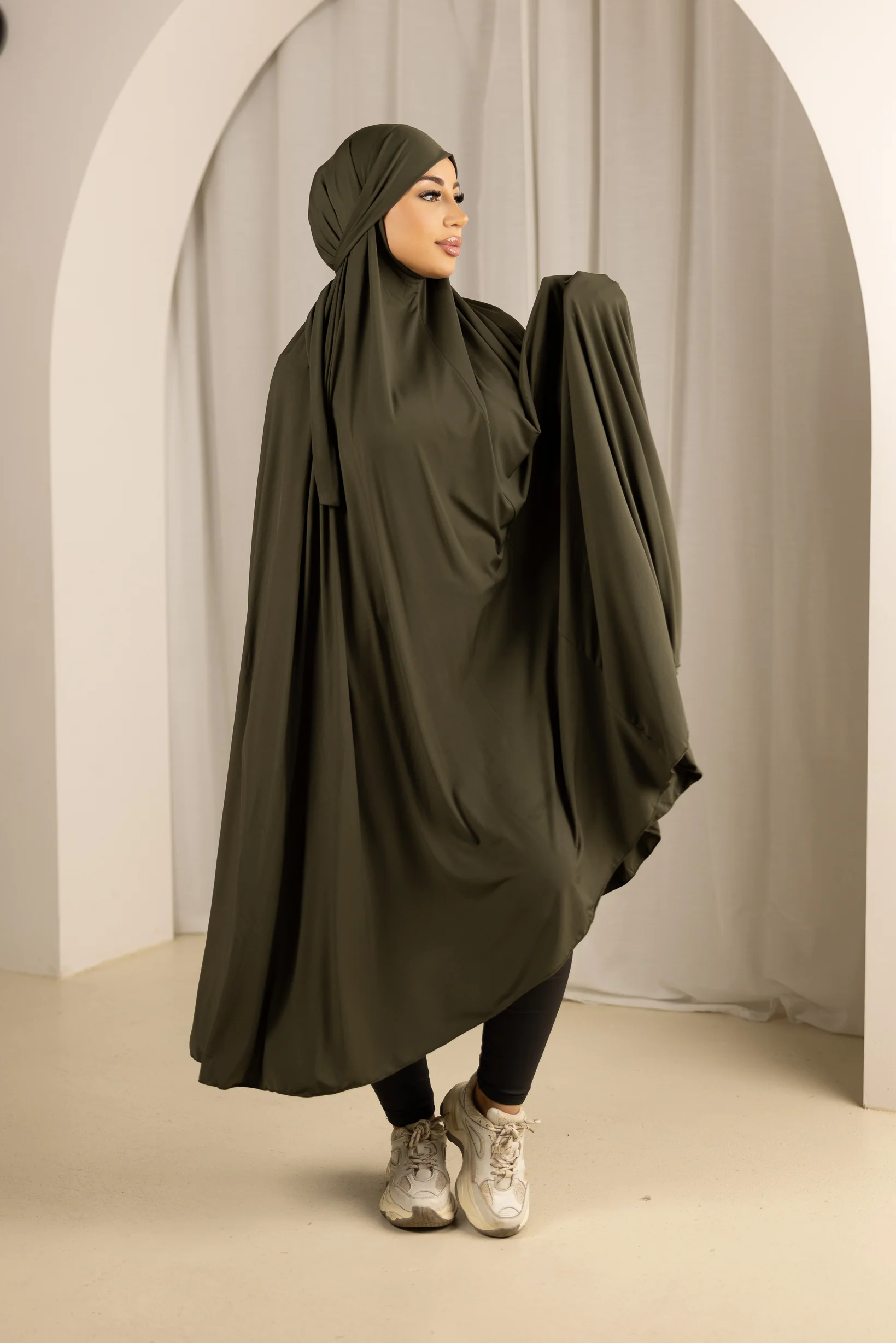 Tie Back Jilbab No Sleeves - Shades of Green - Image 7