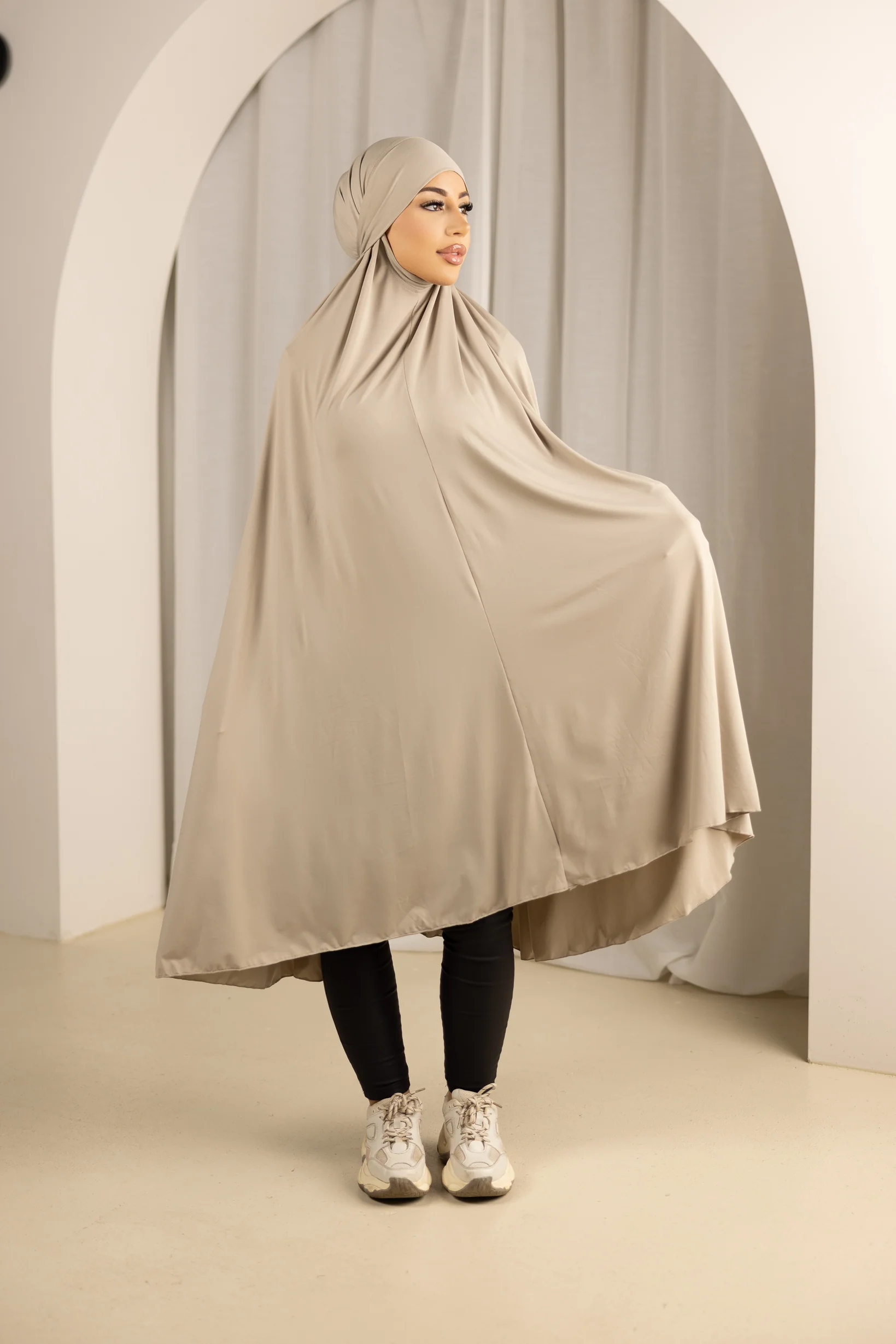 Tie Back Jilbab No Sleeves - Shades of Nude - Image 7