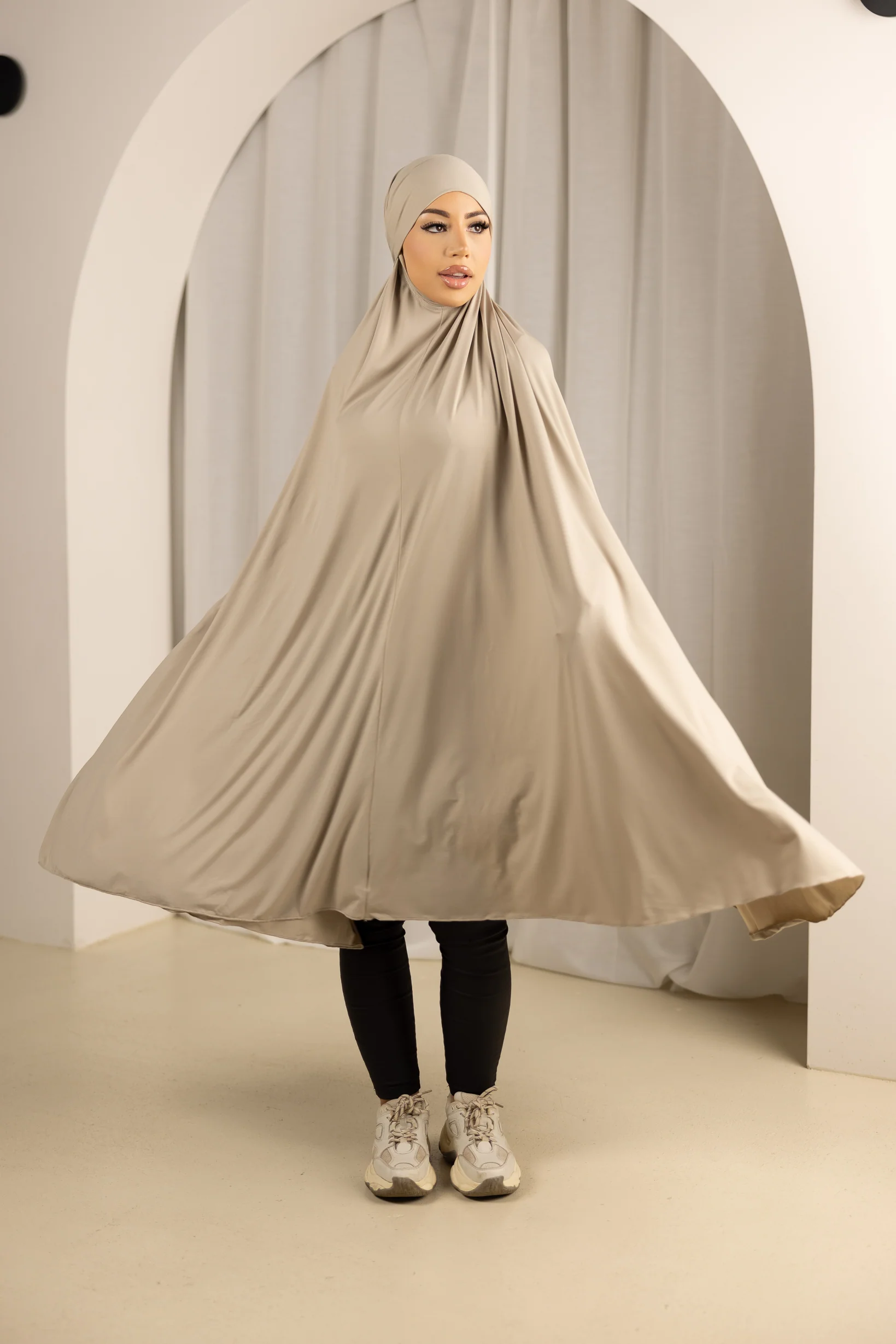 Tie Back Jilbab No Sleeves - Shades of Nude - Image 9
