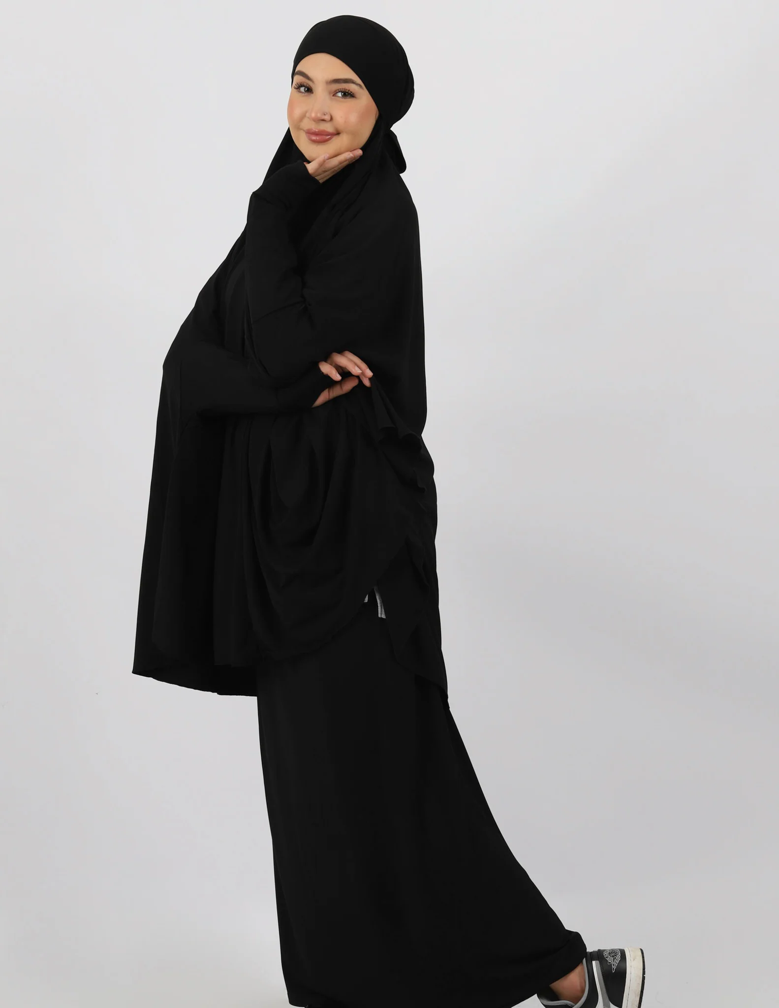 Tie Back Jilbab Prayer Set Sleeves - Dark Shades - Image 36